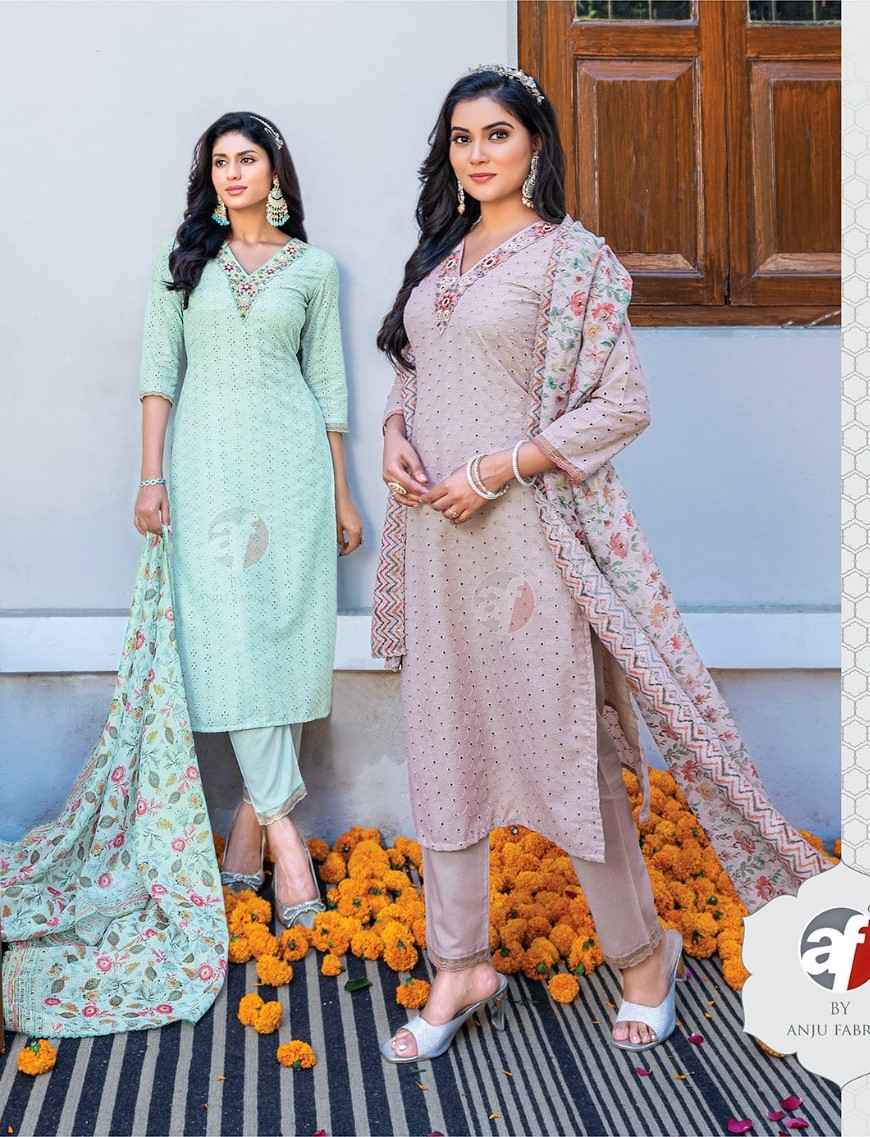 Anju Fabric Rich Lady Cotton Readymade Suit (6 Pc Catalog)