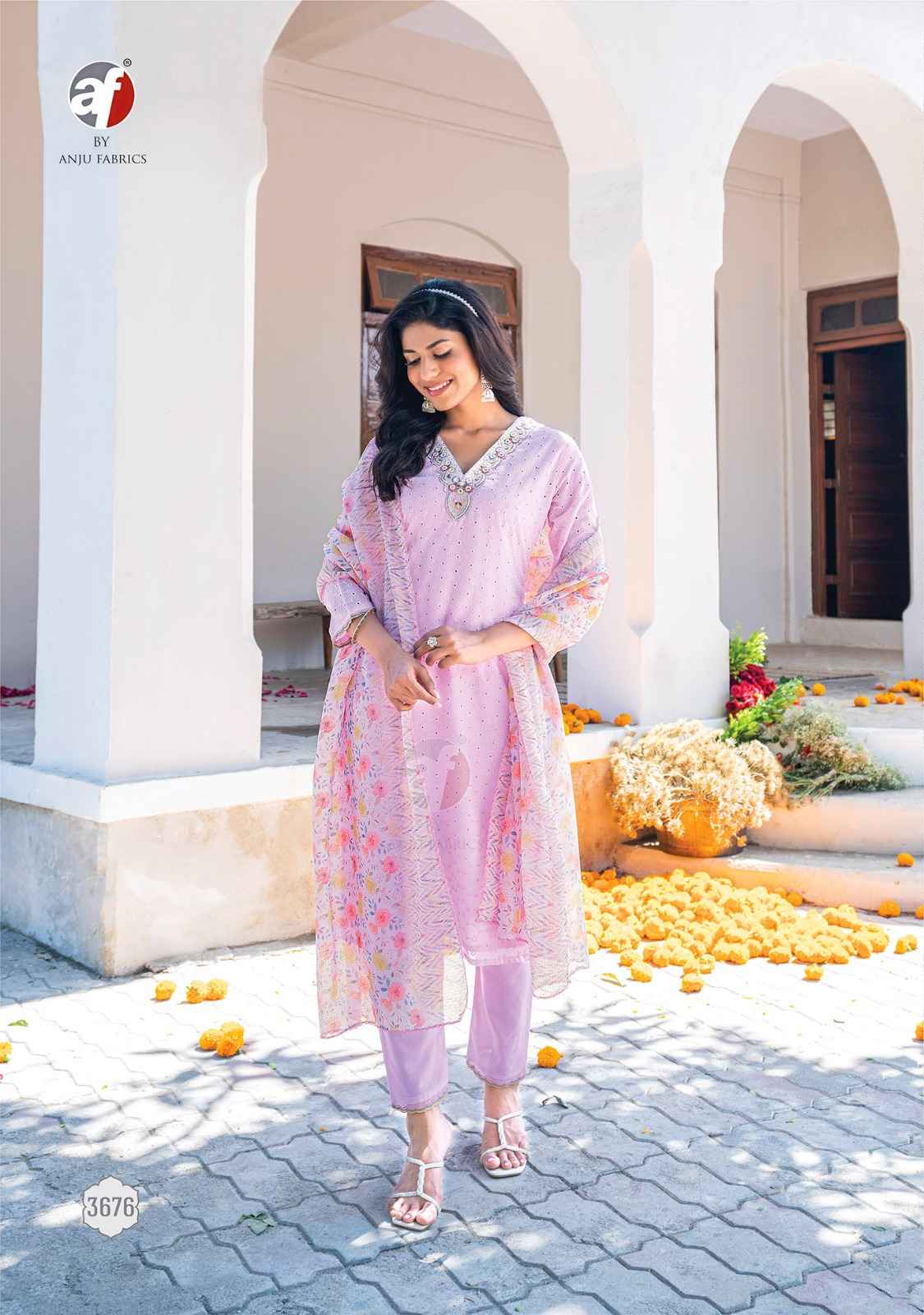 Anju Fabric Rich Lady Cotton Readymade Suit (6 Pc Catalog)