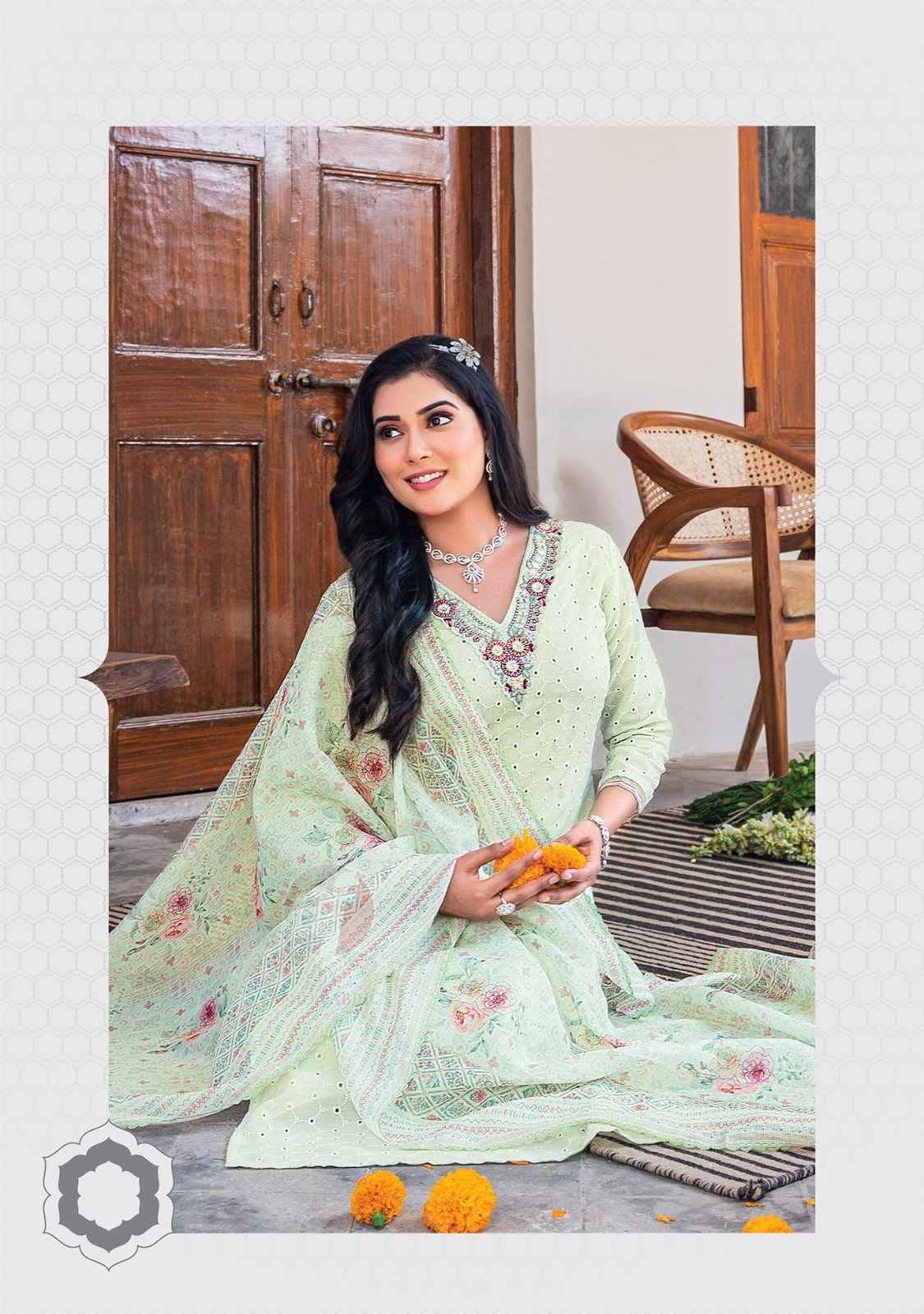 Anju Fabric Rich Lady Cotton Readymade Suit (6 Pc Catalog)