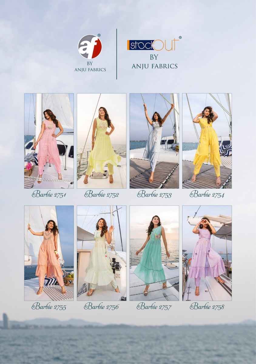 Anju Fabrics Barbie Vol 2 Mul Cotton Kurti With Bottom 8 pcs Catalogue