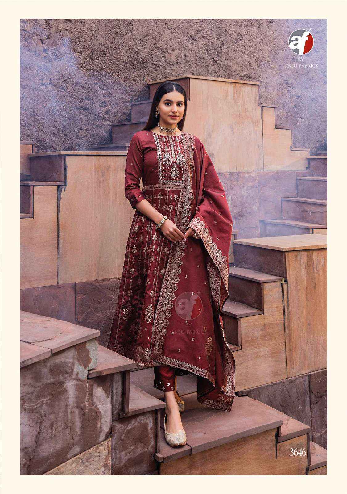 Anju Fabrics Haseen Pal Vol 9 Banarsi Silk Kurti Combo 6 pcs Catalogue
