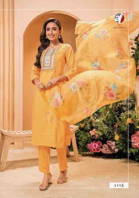 Anju Fabrics Preety Petals Viscose Cotton Kurti Combo 6 pcs Catalogue