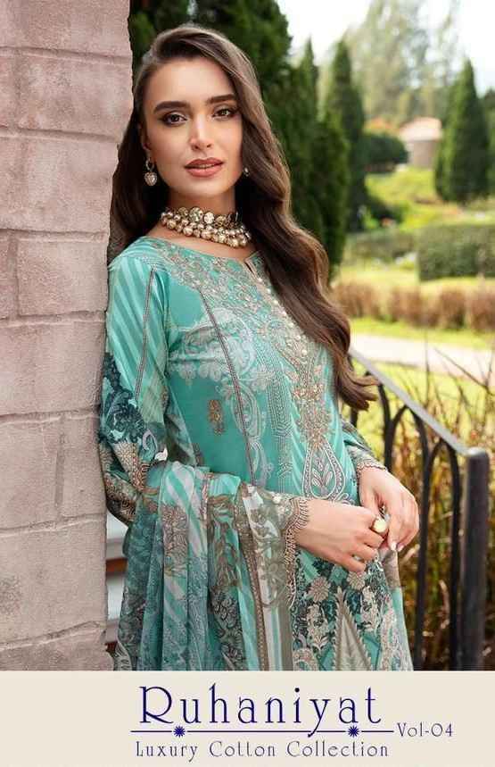 Asifa Nabeel Ruhaniyat Vol 4 Cotton Dress Material 6 pcs Catalogue