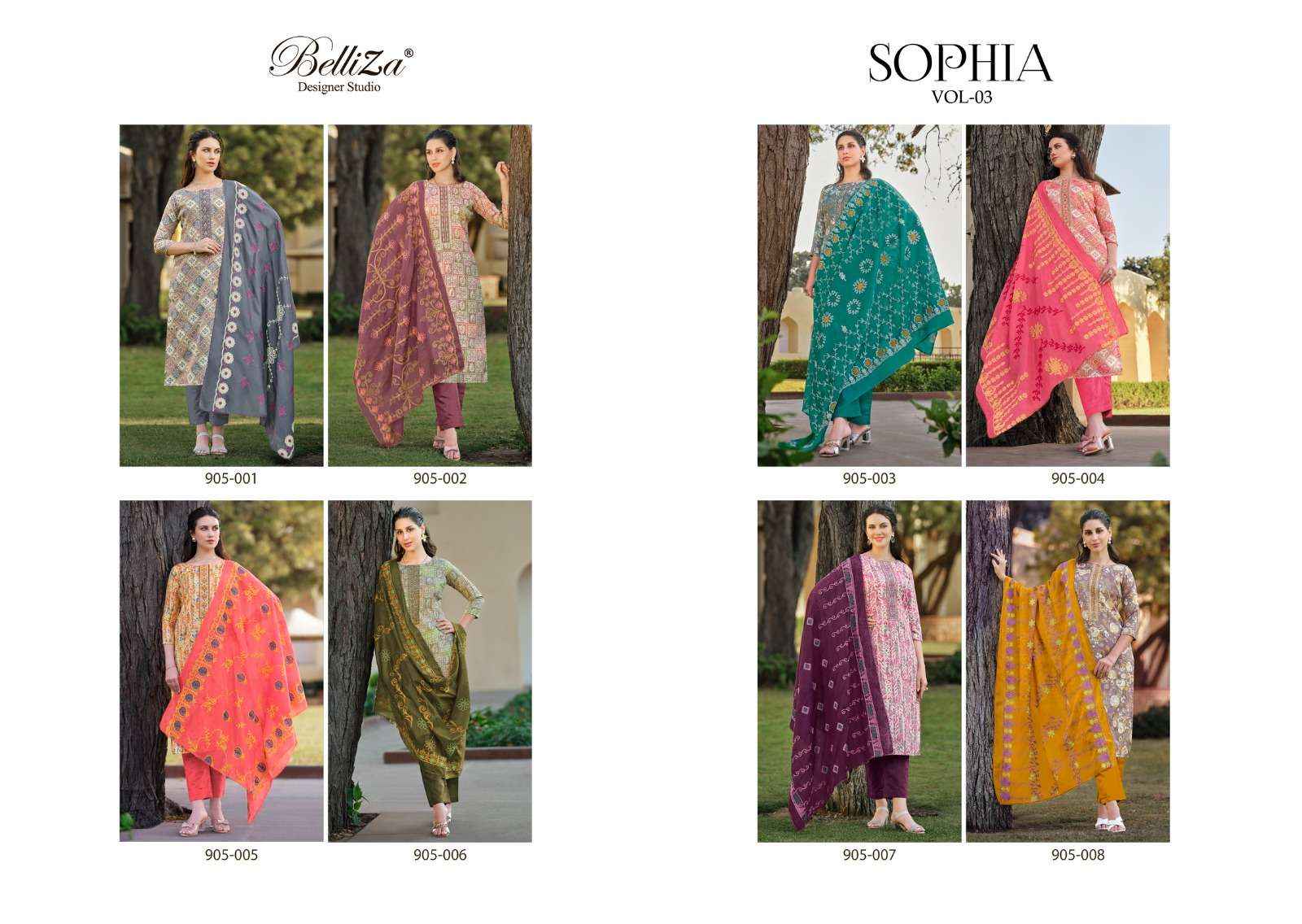 Belliza Sophia Vol 3 Blossom Cotton Dress Material 8 pcs Catalogue