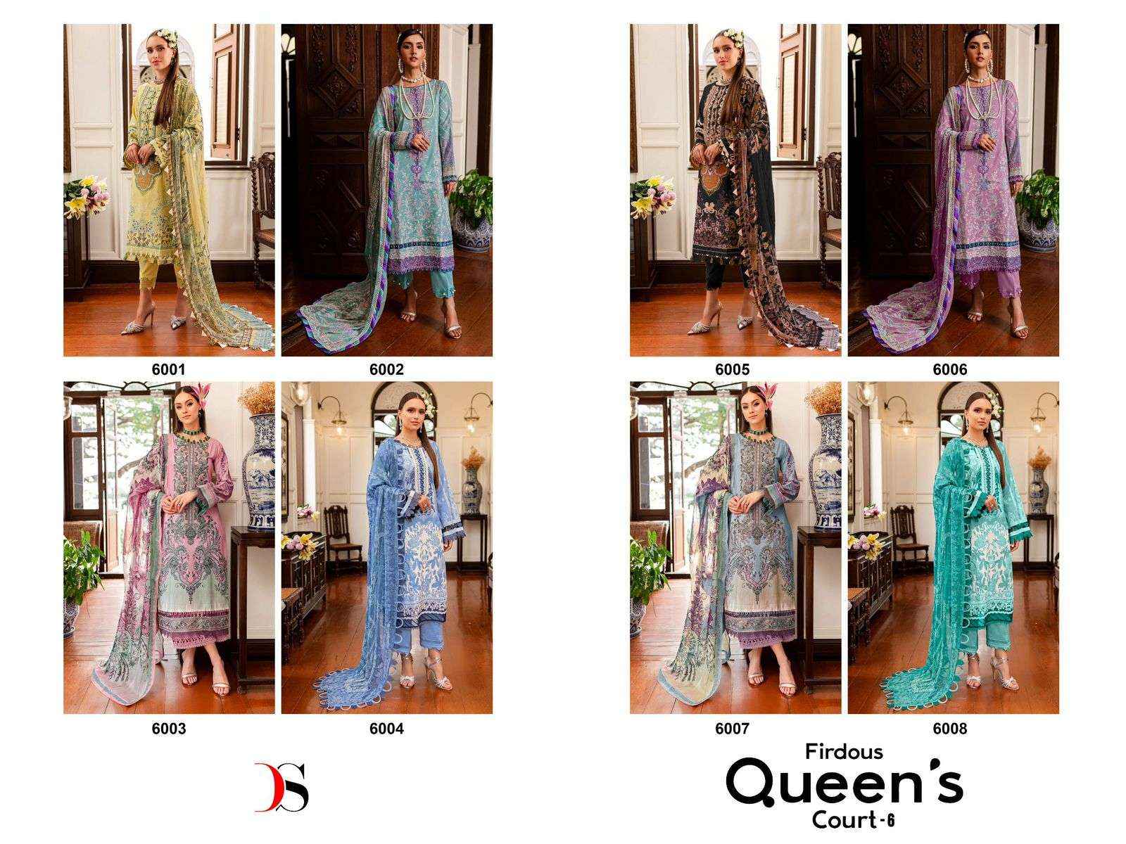 Deepsy Firdous Queens Court Vol 6 Cotton Dress Material 8 pcs Catalogue