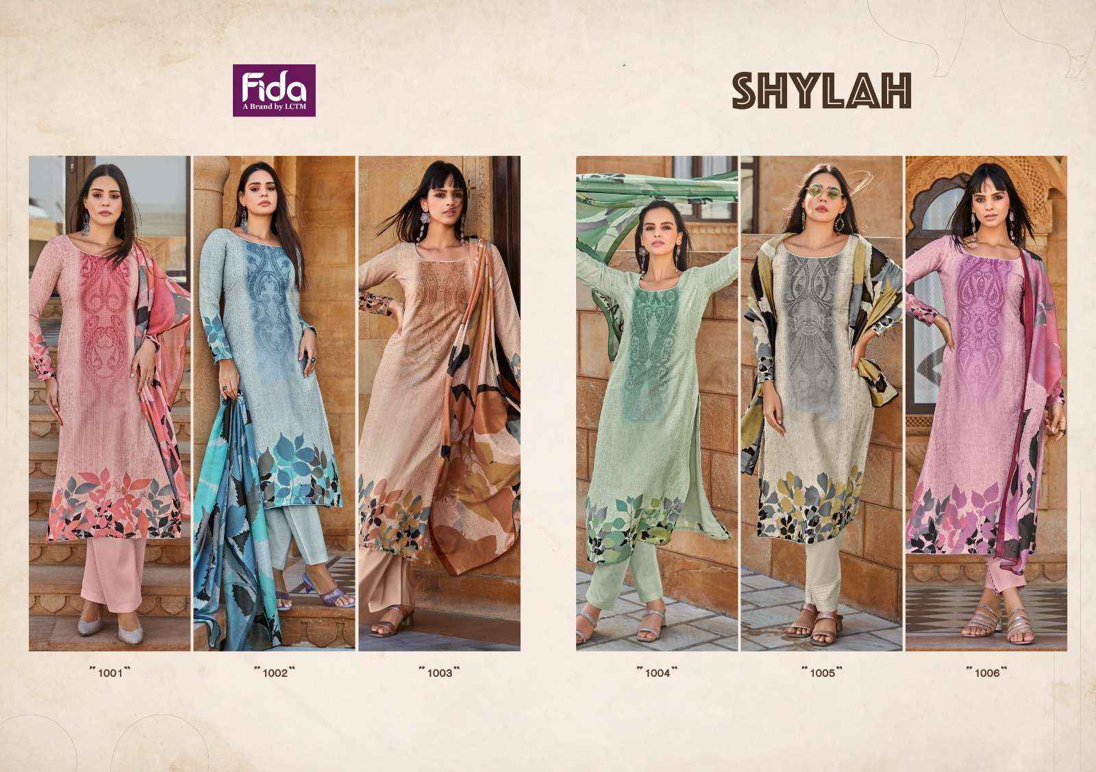 Fida Shylah Cotton Dress Material 6 pcs Catalogue