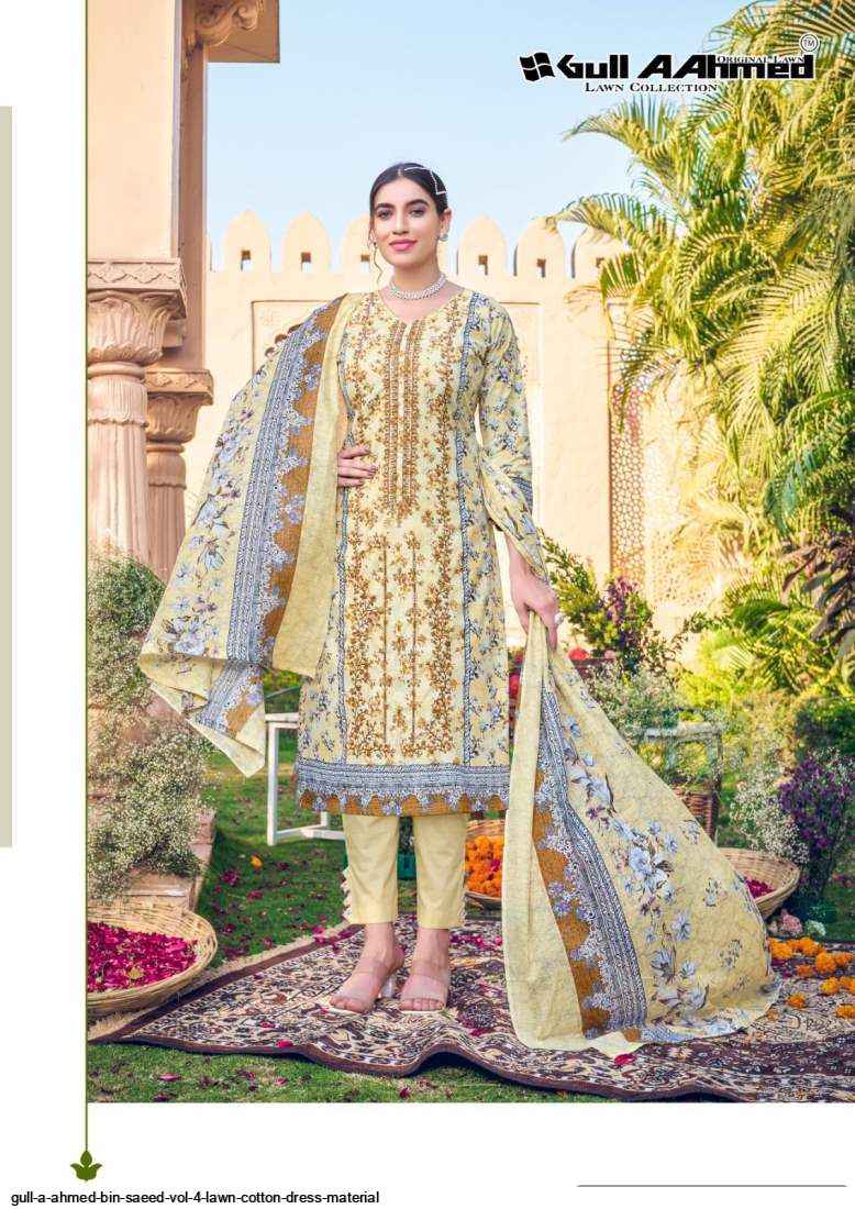 Gull Aahmed Bin Saeed Vol 4 Lawn Dress Material 6 pcs Catalogue
