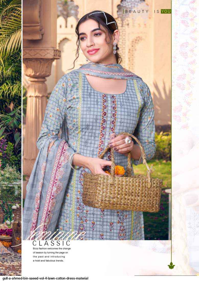 Gull Aahmed Bin Saeed Vol 4 Lawn Dress Material 6 pcs Catalogue