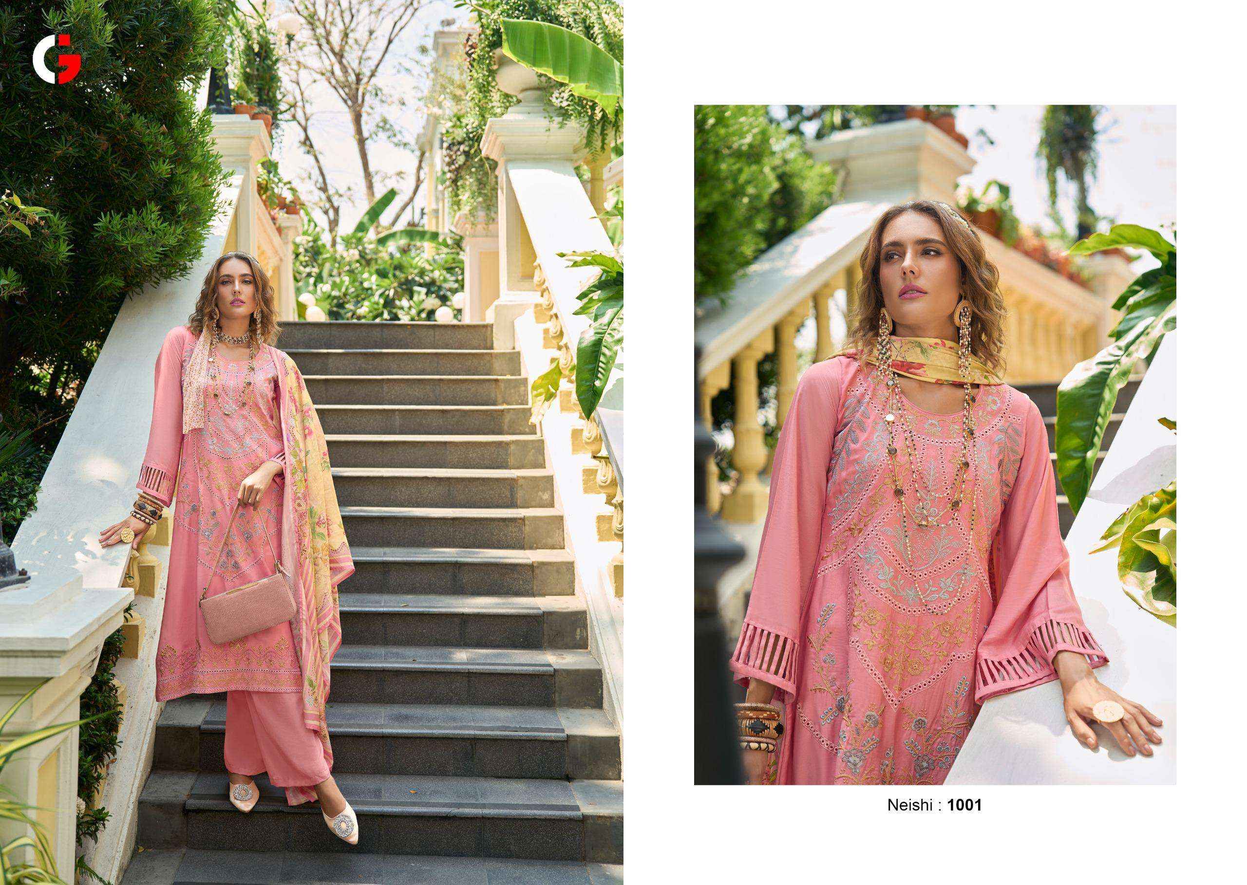 Gull Jee Neishi Muslin Dress Material 6 pcs Catalogue