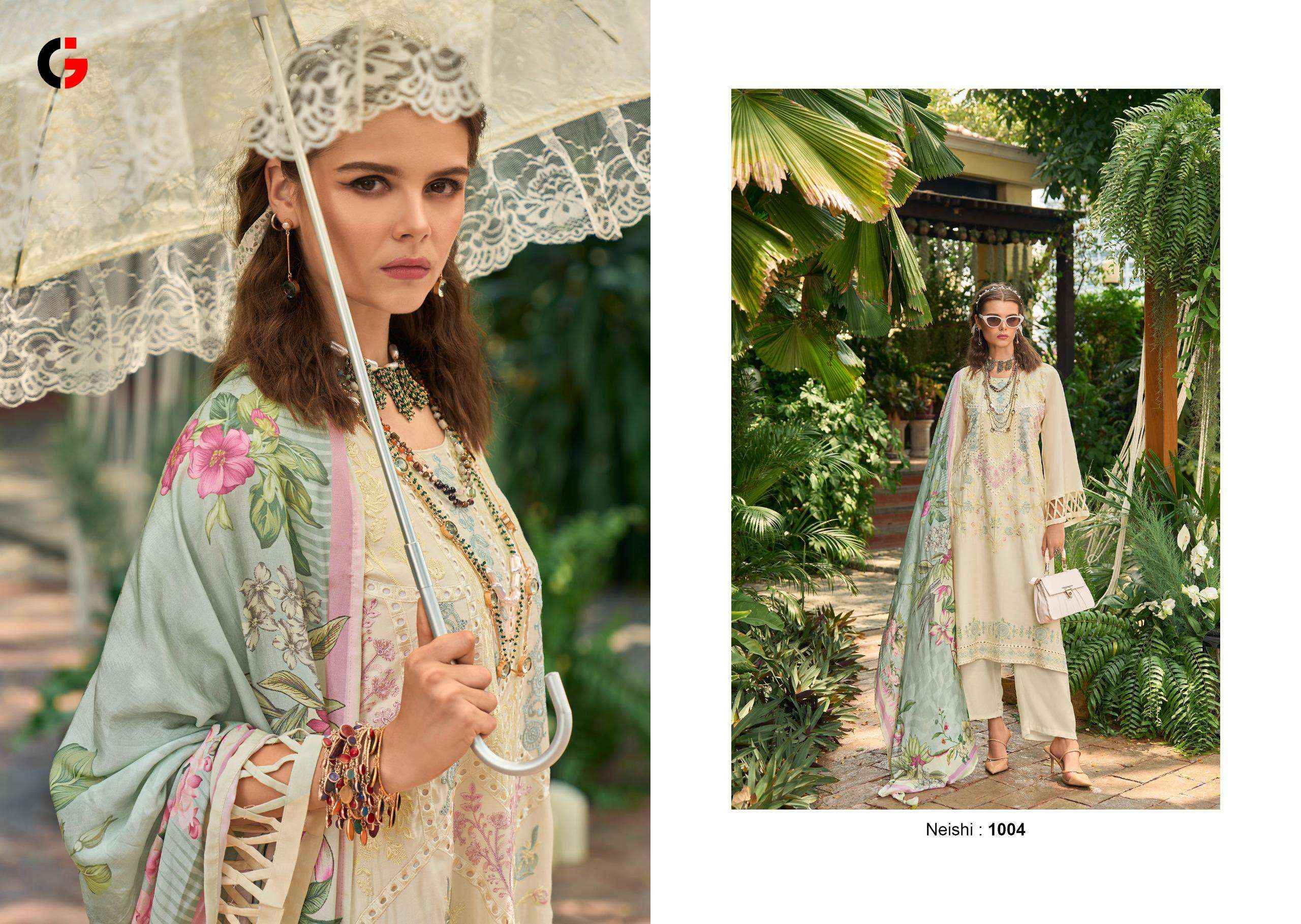 Gull Jee Neishi Muslin Dress Material 6 pcs Catalogue