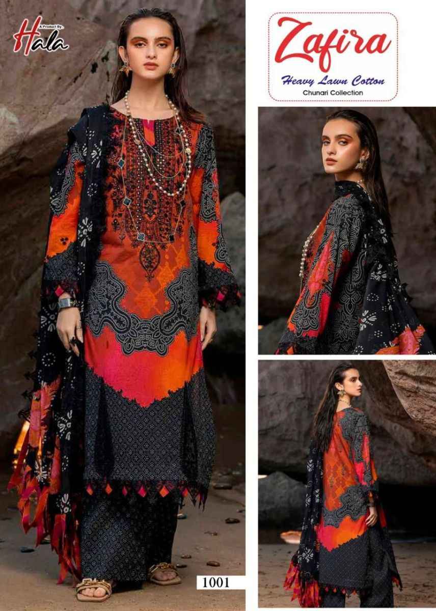 Hala Zafira Cotton Dress Material 4 pcs Catalogue