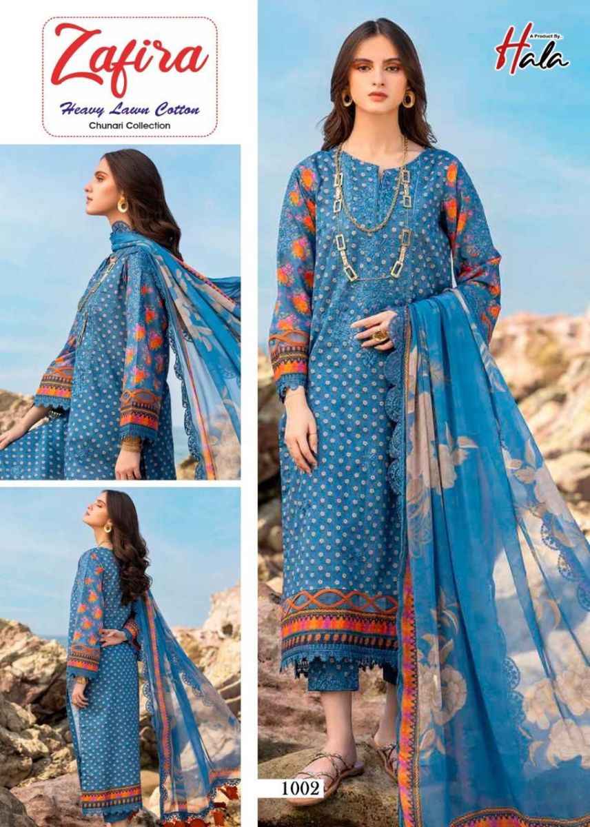 Hala Zafira Cotton Dress Material 4 pcs Catalogue
