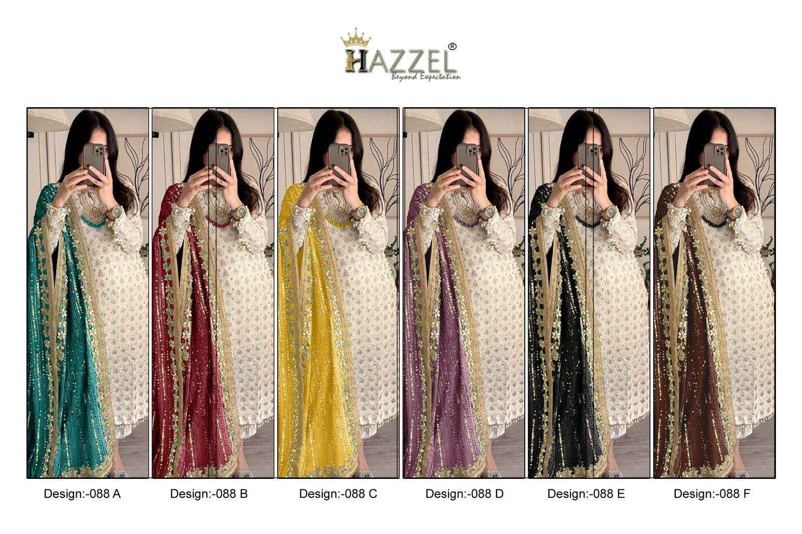 Hazzel D No 88 Georgette Dress Material 6 pcs Catalogue