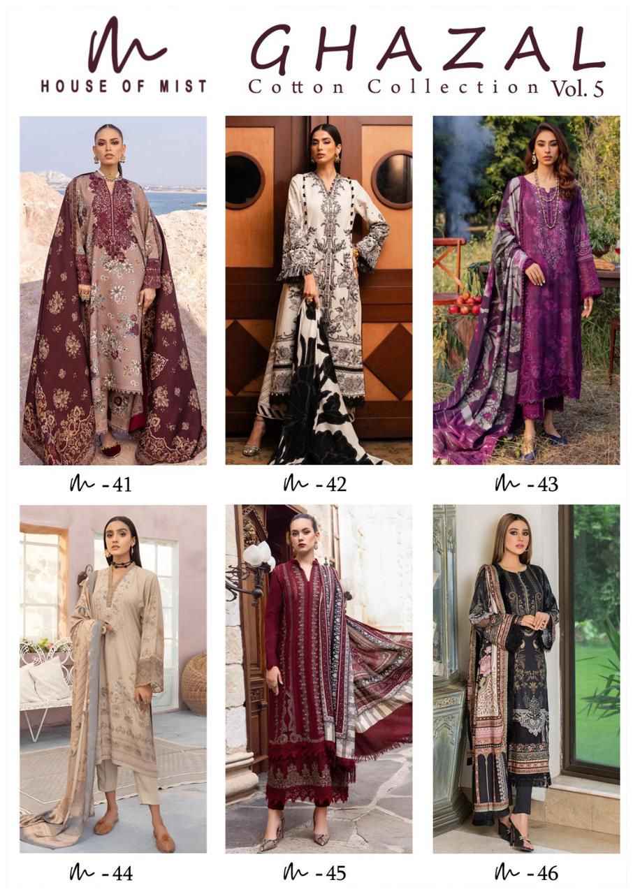 House Of Mist Ghazal Cotton Collection Vol-5 Cotton Dress Material (6 pcs Catalogue)