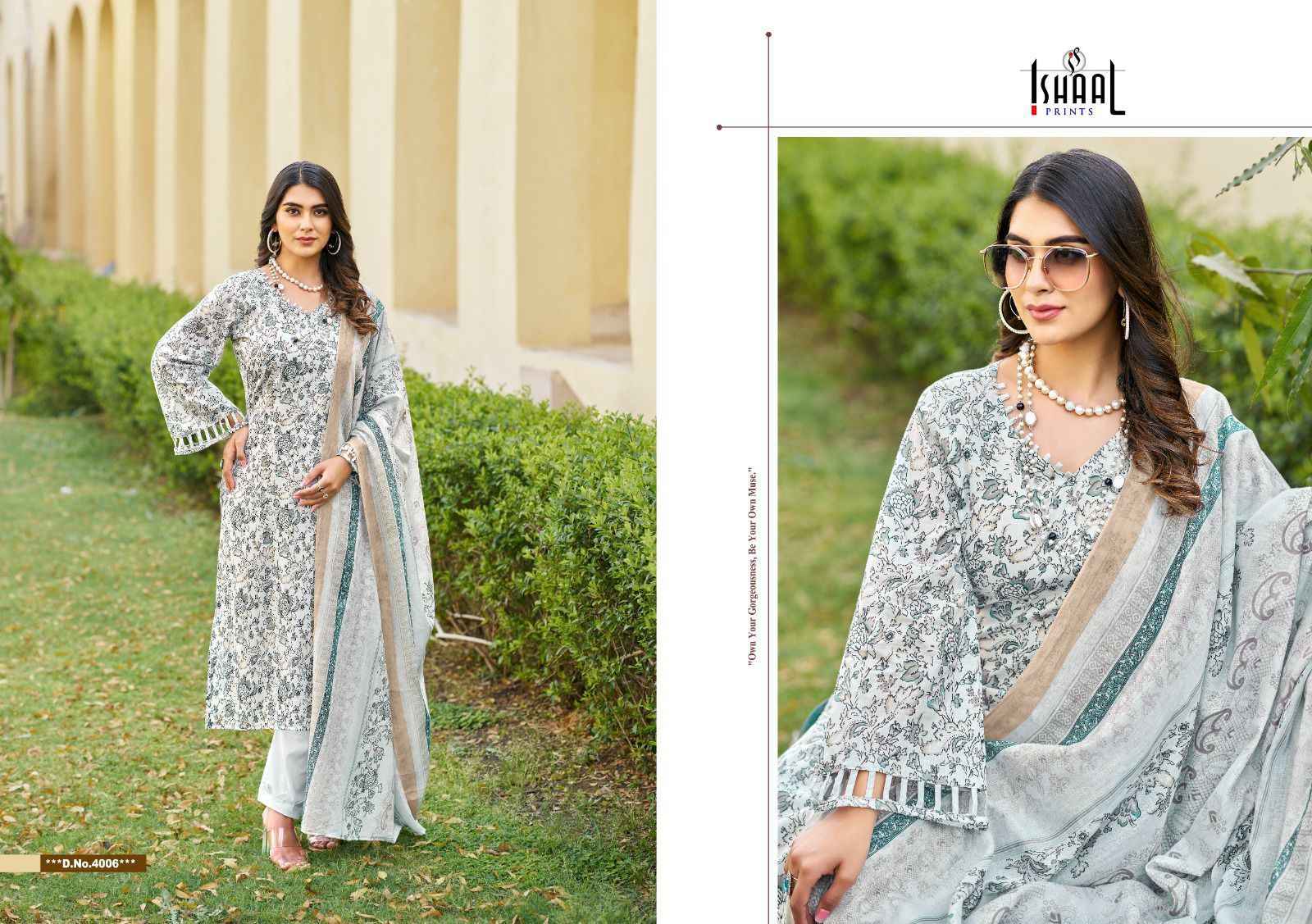 Ishaal Prints Kesariya Vol 4 Lawn Dress Material 8 pcs Catalogue