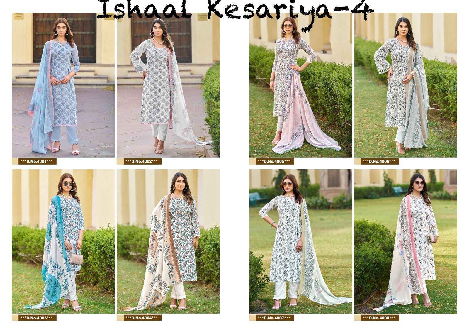 Ishaal Prints Kesariya Vol 4 Lawn Dress Material 8 pcs Catalogue