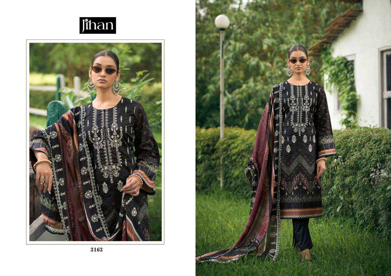 Jihan Bin Saeed Remix Lawn Cotton Dress Material 3 pcs Catalogue