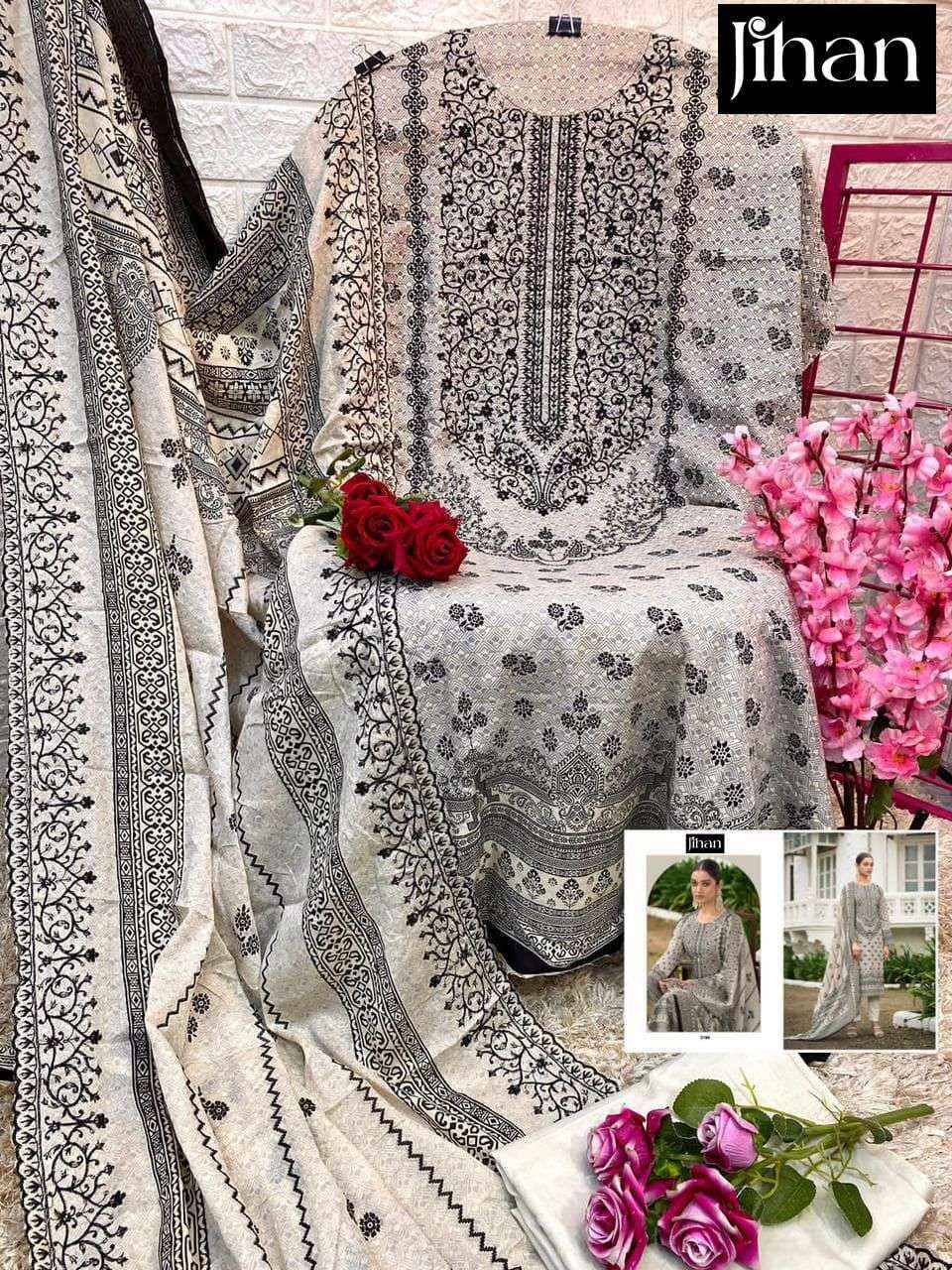 Jihan Bin Saeed Remix Lawn Cotton Dress Material 3 pcs Catalogue