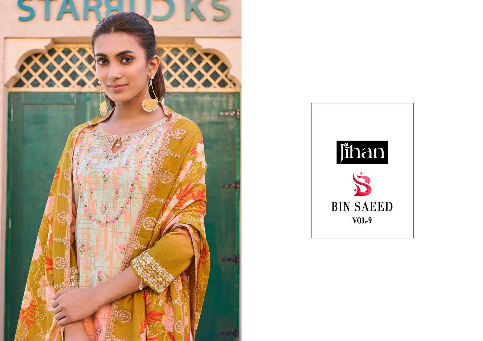 Jihan Bin Saeed Vol 9 Cotton Dress Material 2 pcs Catalogue