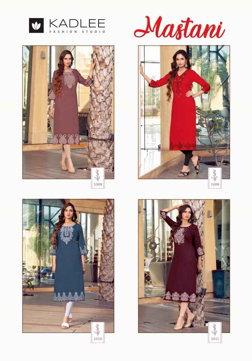 Kadlee Mastani Rayon Kurti 4 pcs Catalogue