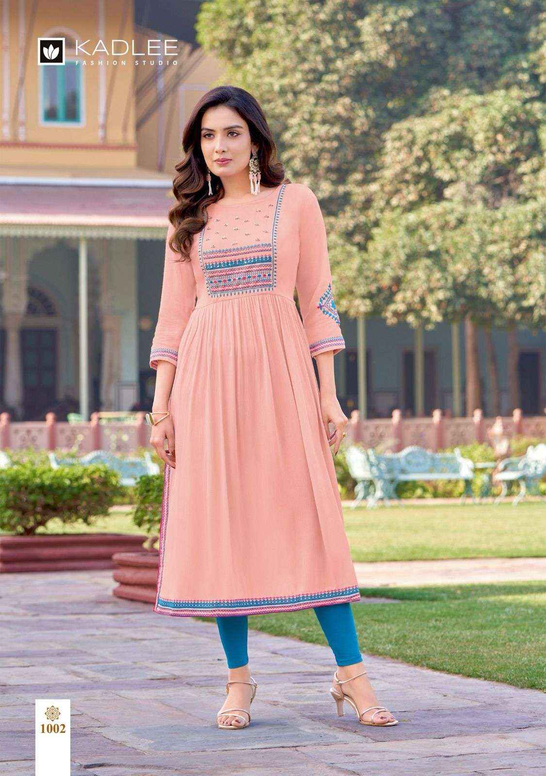 Kadlee Raaga Rayon Kurti 4 pcs Catalogue