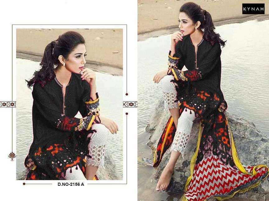 Kynah Maria B Red Rose D No 2156 Cotton Dress Material 2 pcs Catalogue