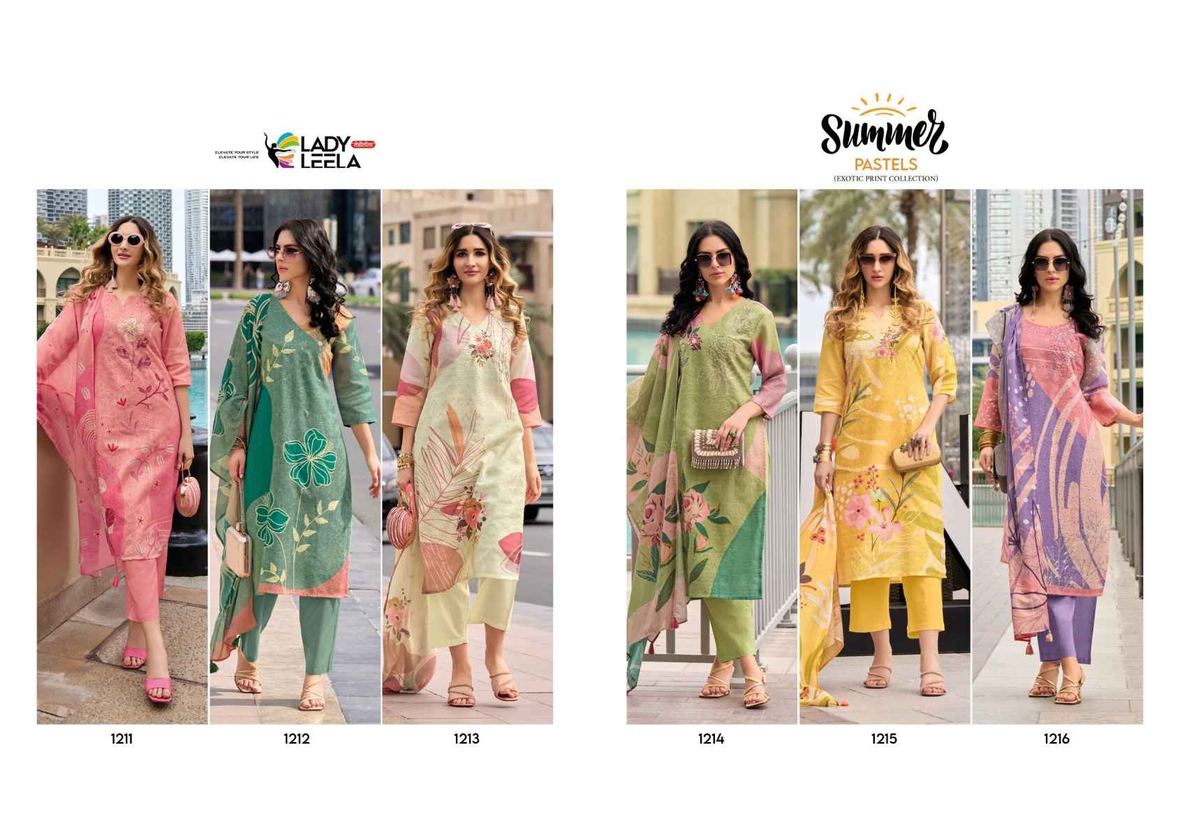 Lady Leela Summer Pastels Cotton Kurti Combo 6 pcs Catalogue