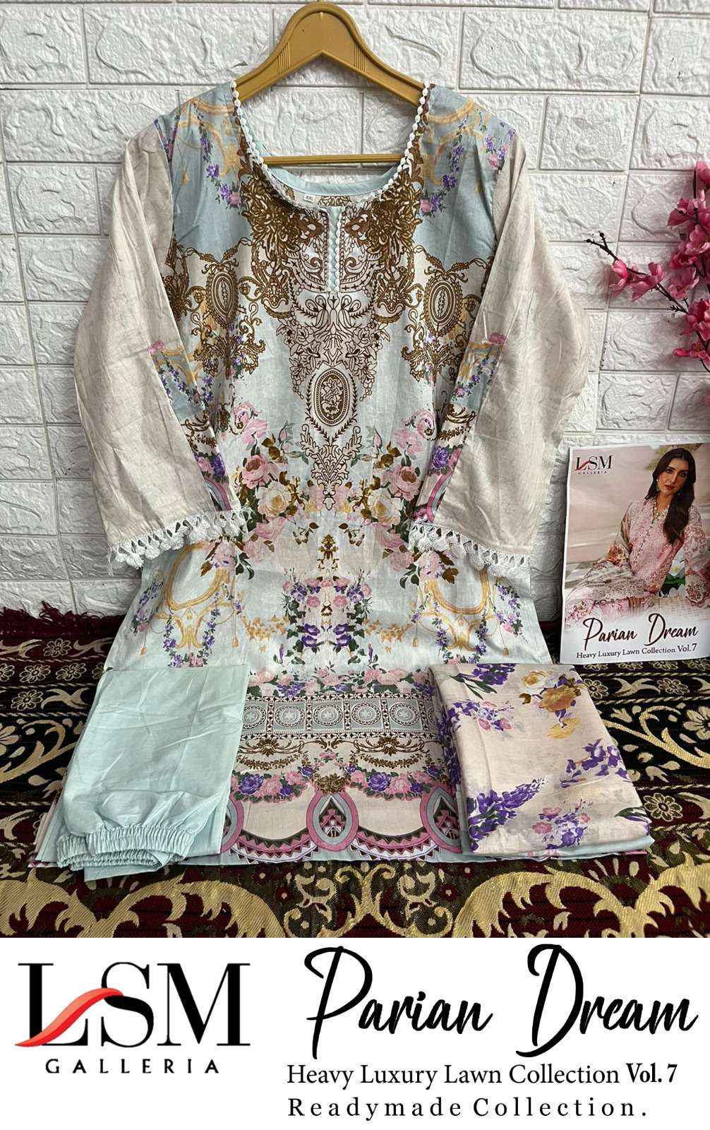 LSM Galleria Parian Dream Vol 7 Readymade Lawn Dress 6 pcs Catalogue