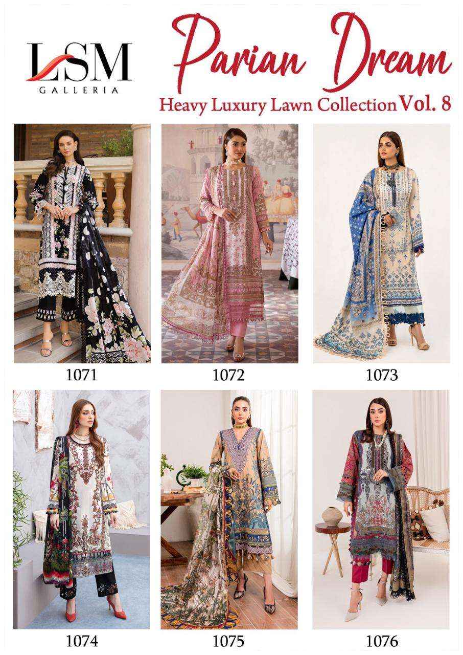 LSM Galleria Parian Dream Vol 8 Lawn Dress Material 6 pcs Catalogue