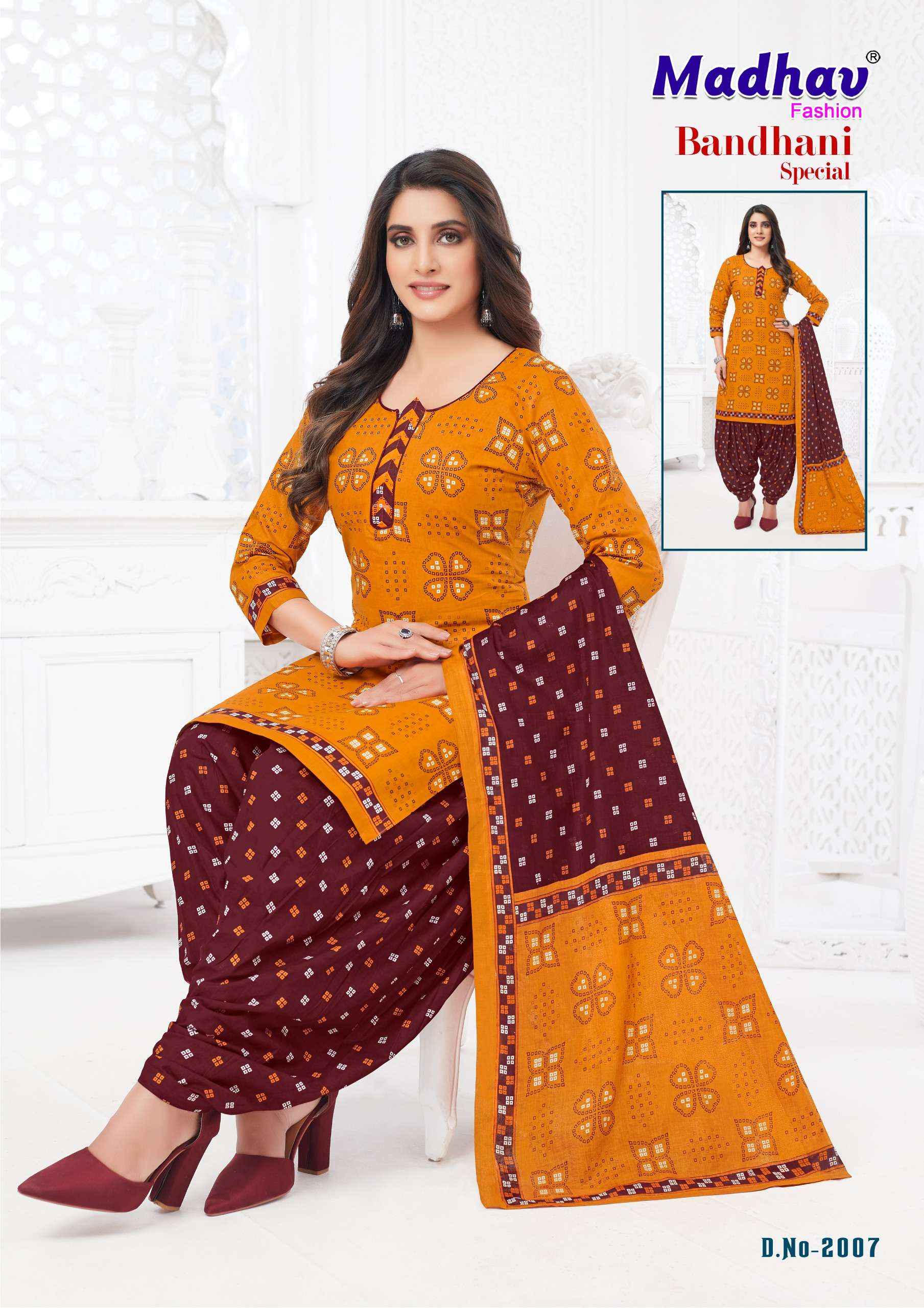 Madhav Fashion Bandhani Special Vol 2 Cotton Dress Material 10 pcs Catalogue