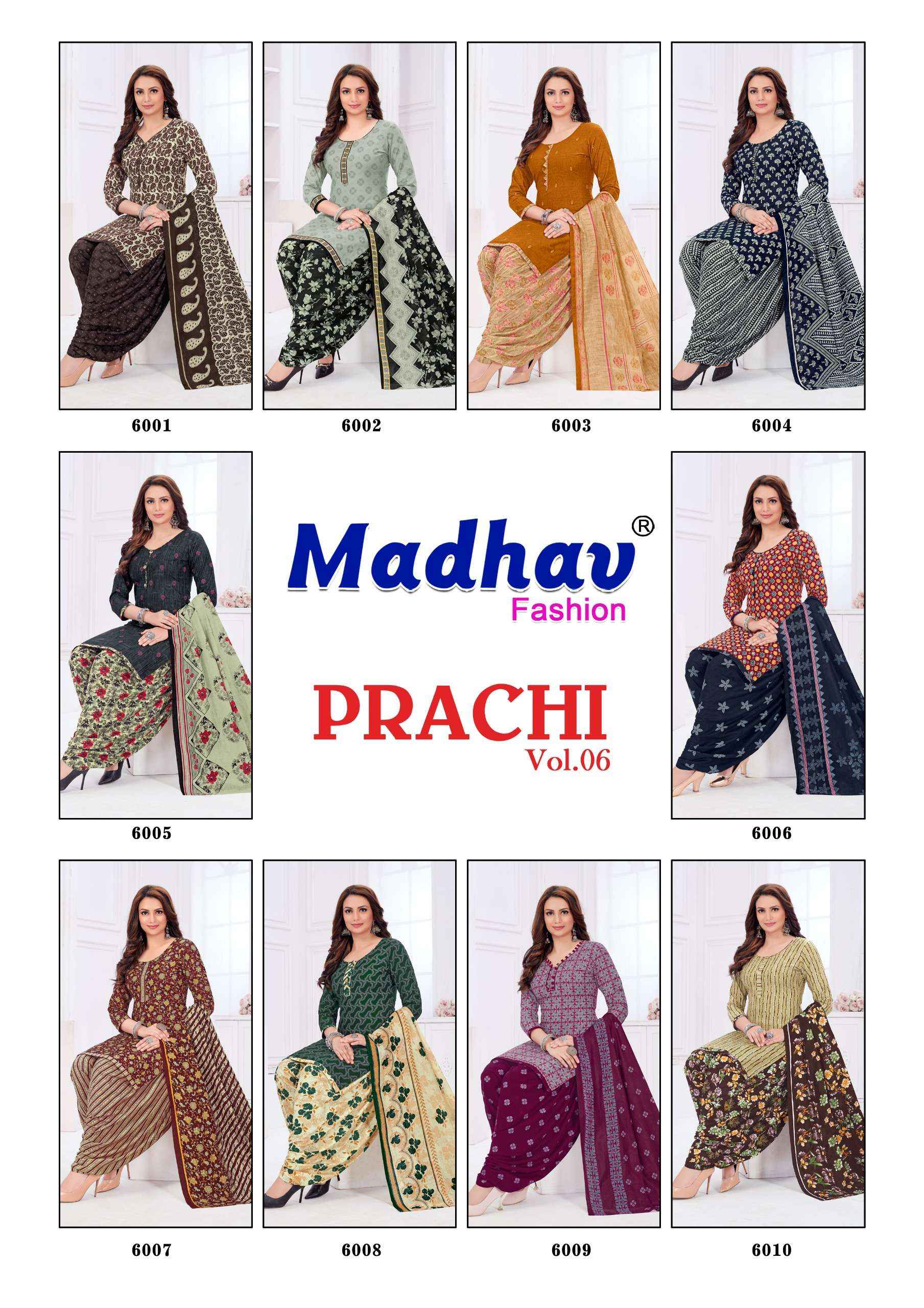 Madhav Fashion Prachi Vol 6 Cotton Dress Material 10 pcs Catalogue