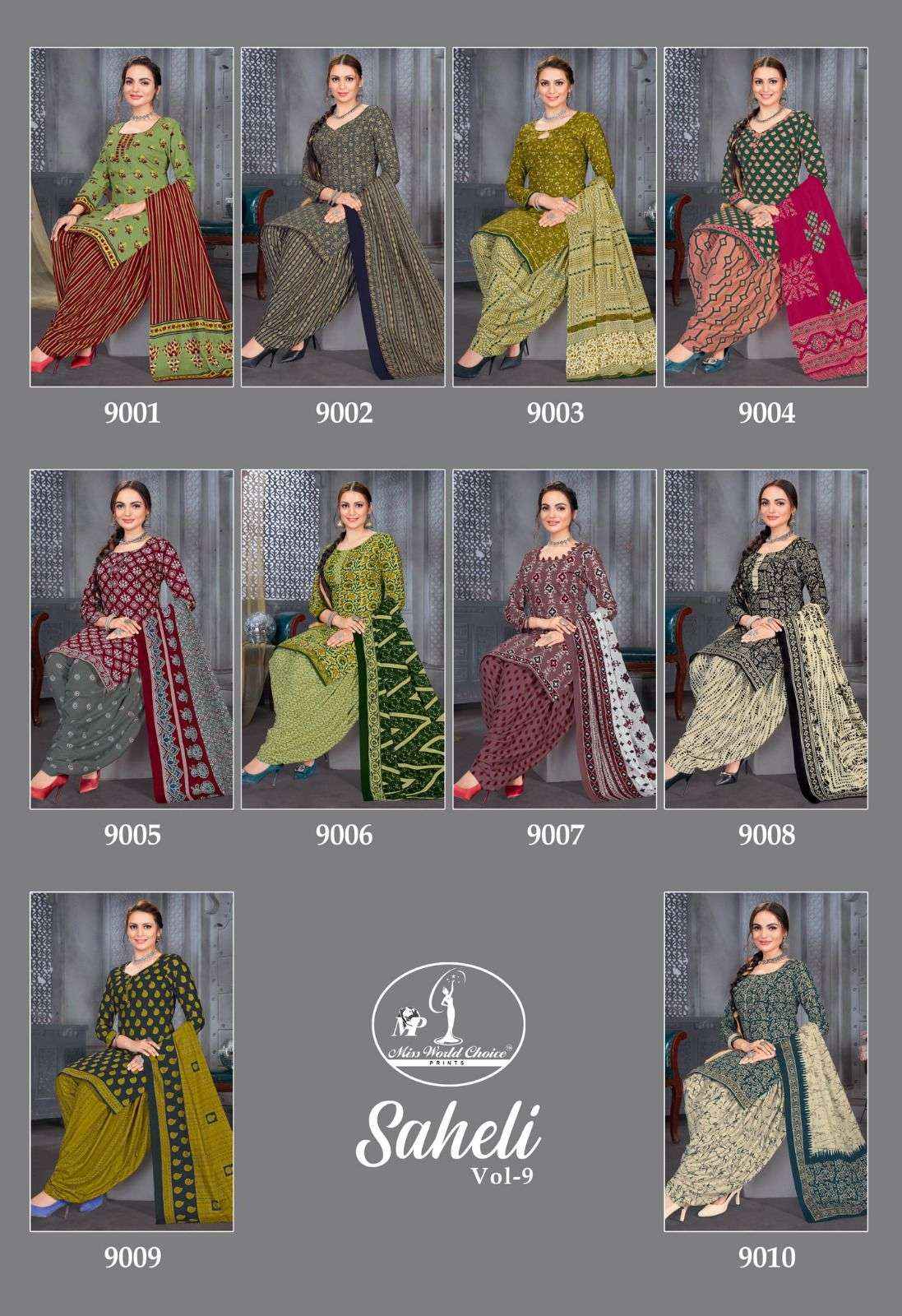 Miss World Choice Saheli Vol 9 Cotton Dress Material 10 pcs Catalogue