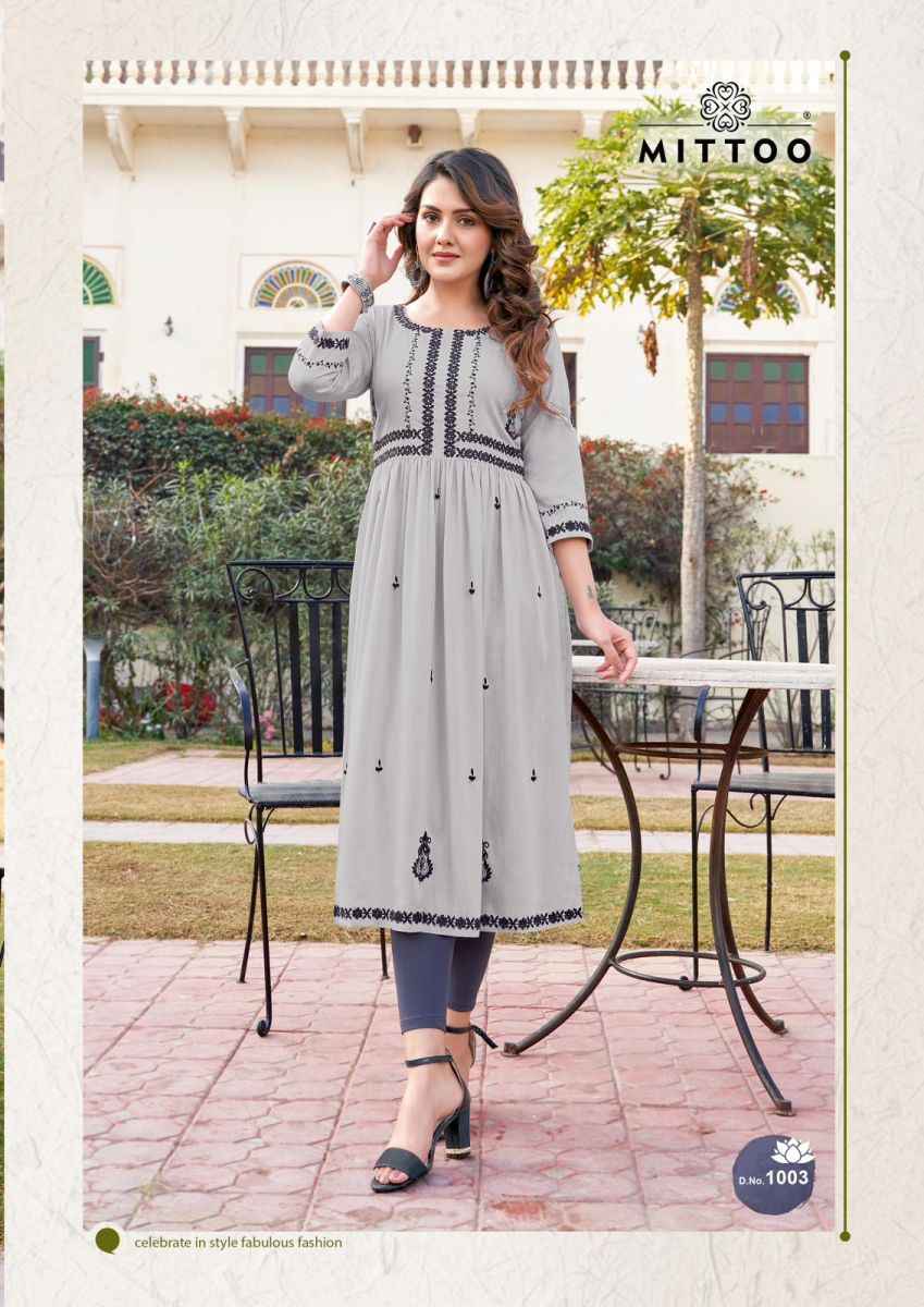 Mittoo Paaneri Rayon Kurti 4 pcs Catalogue