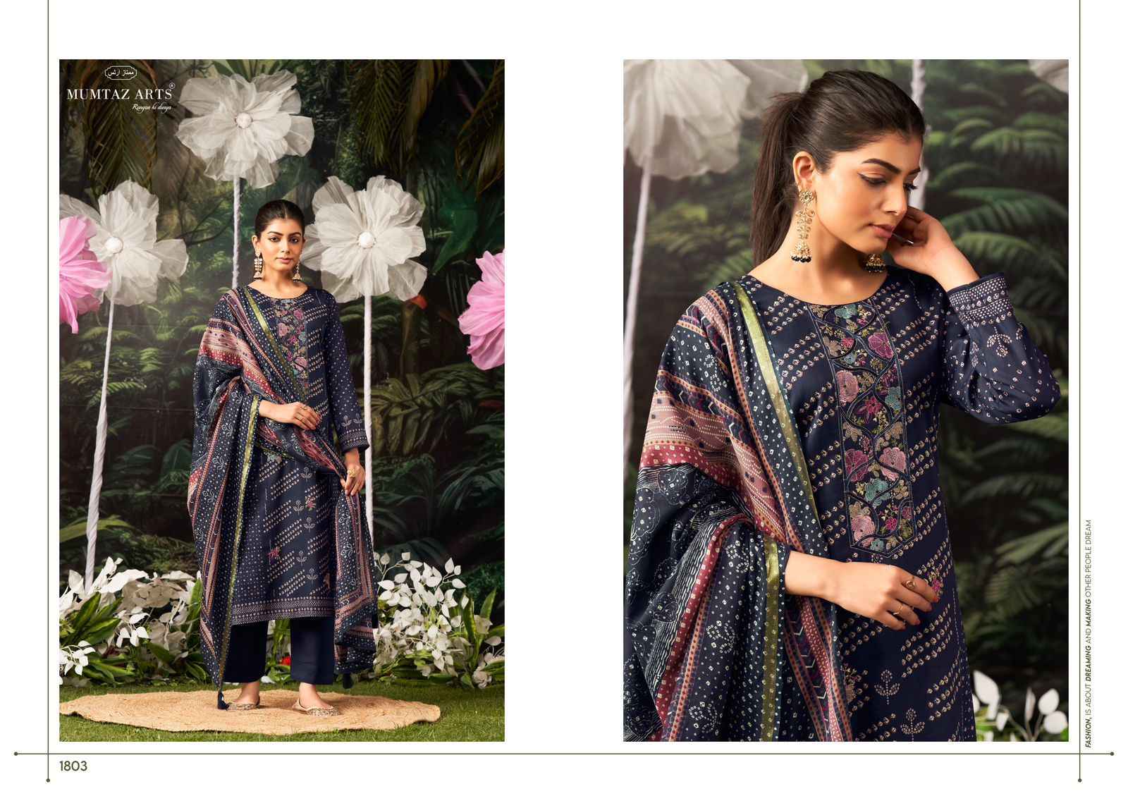 Mumtaz Arts Aachal Pure Jam Satin Dress Material (4 pcs Catalogue)