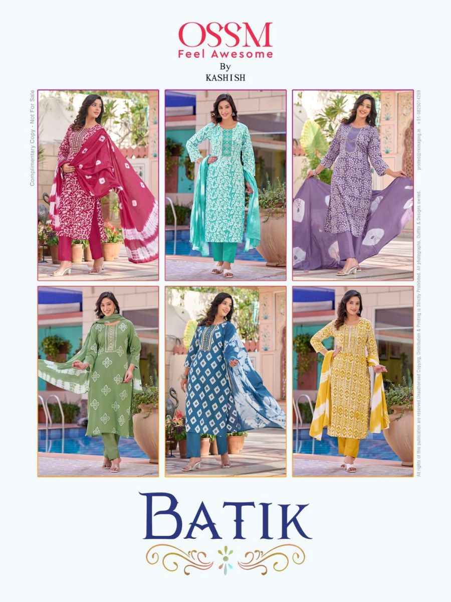 Ossm Batik Cotton Kurti Combo 6 pcs Catalogue
