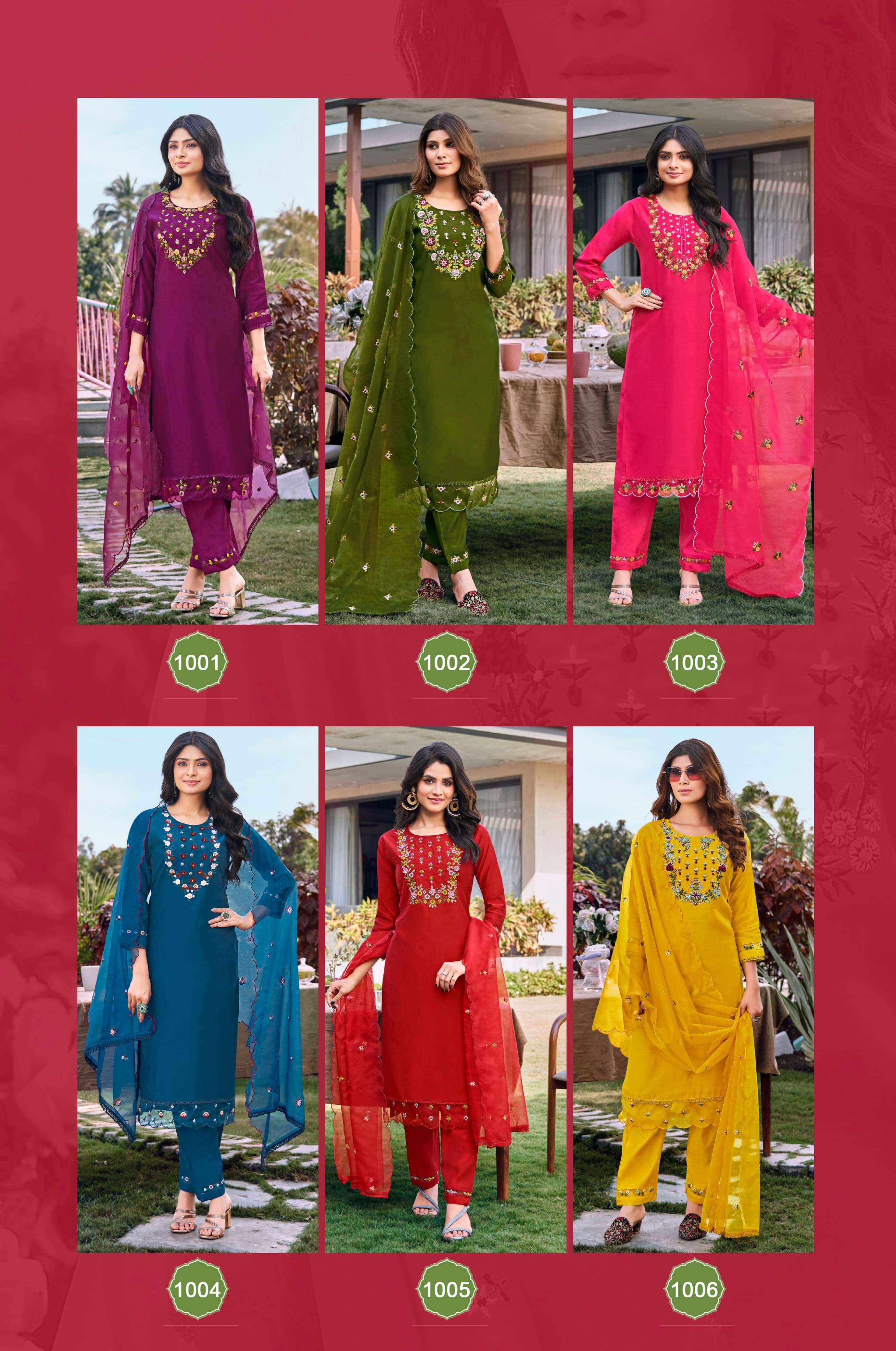 Ossm Mohey Vol 2 Roman Silk Kurti Combo 6 pcs Catalogue