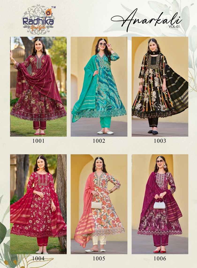 Radhika Lifestyle Anarkali Vol-1 Rayon Readymade Suit (6 Pc Catalog)