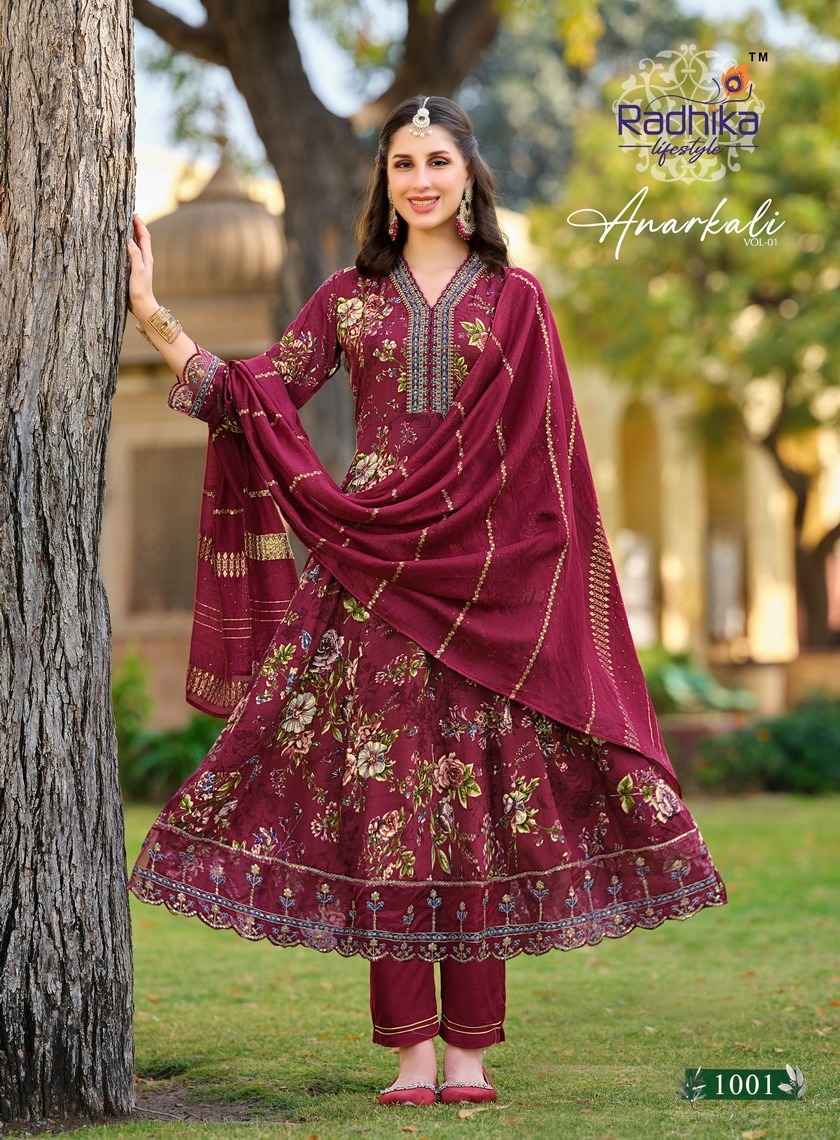 Radhika Lifestyle Anarkali Vol-1 Rayon Readymade Suit (6 Pc Catalog)