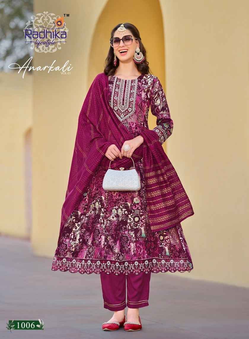 Radhika Lifestyle Anarkali Vol-1 Rayon Readymade Suit (6 Pc Catalog)