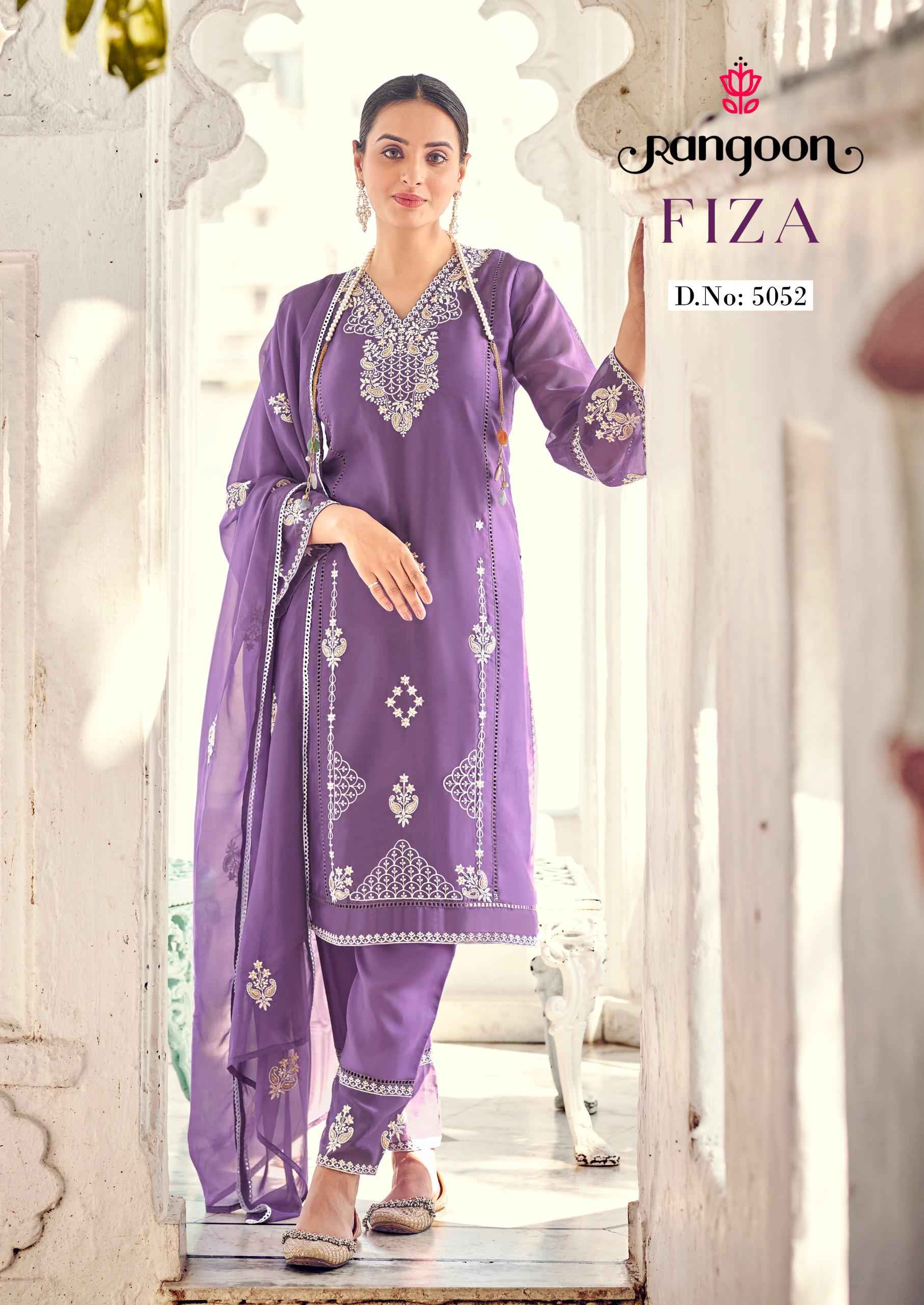 Rangoon Fiza Pure Organza Readymade Suit (4 pcs Catalogue)