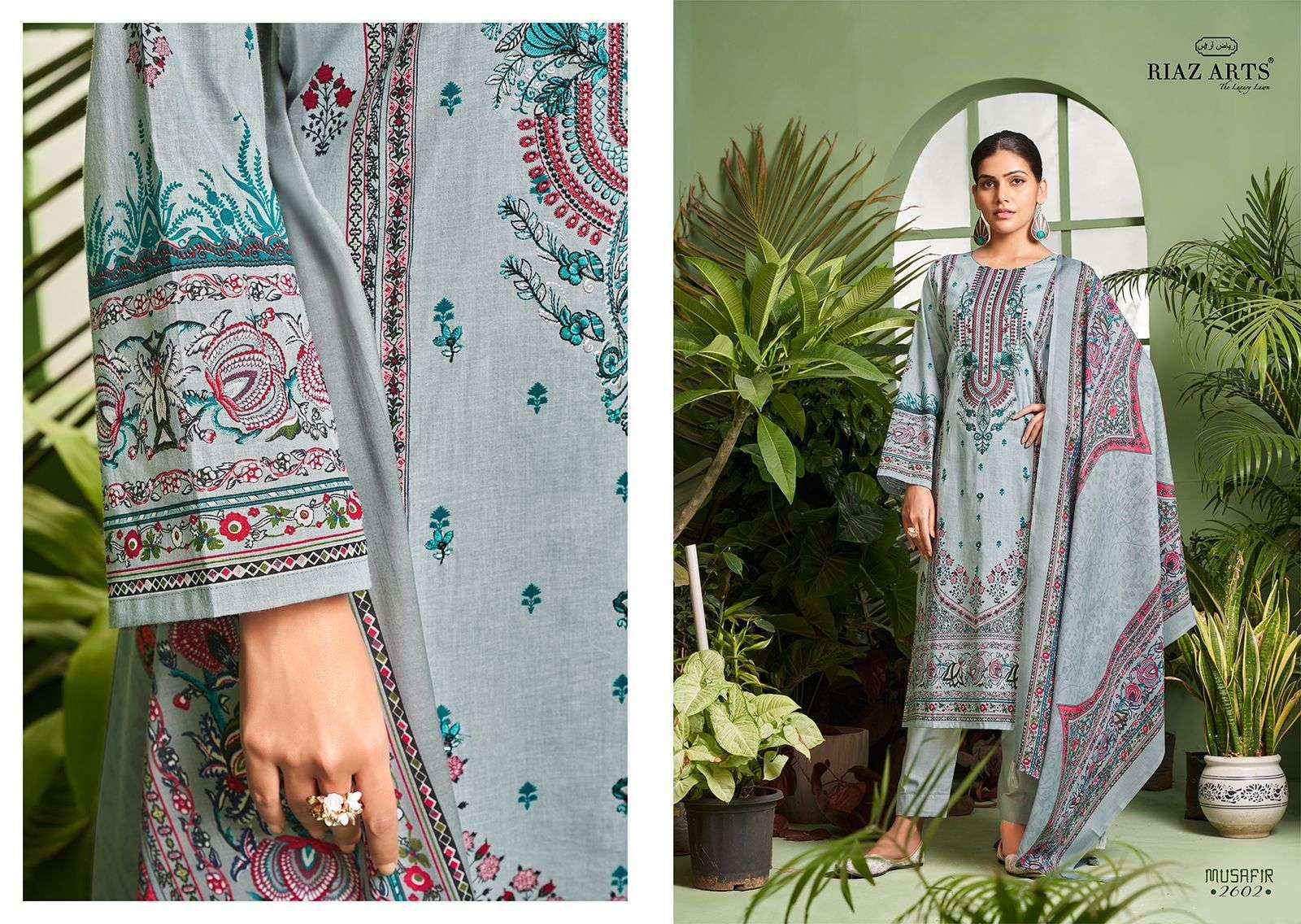 Riaz Arts Musafir Vol 2 Lawn Cotton Dress Material 8 pcs Catalogue