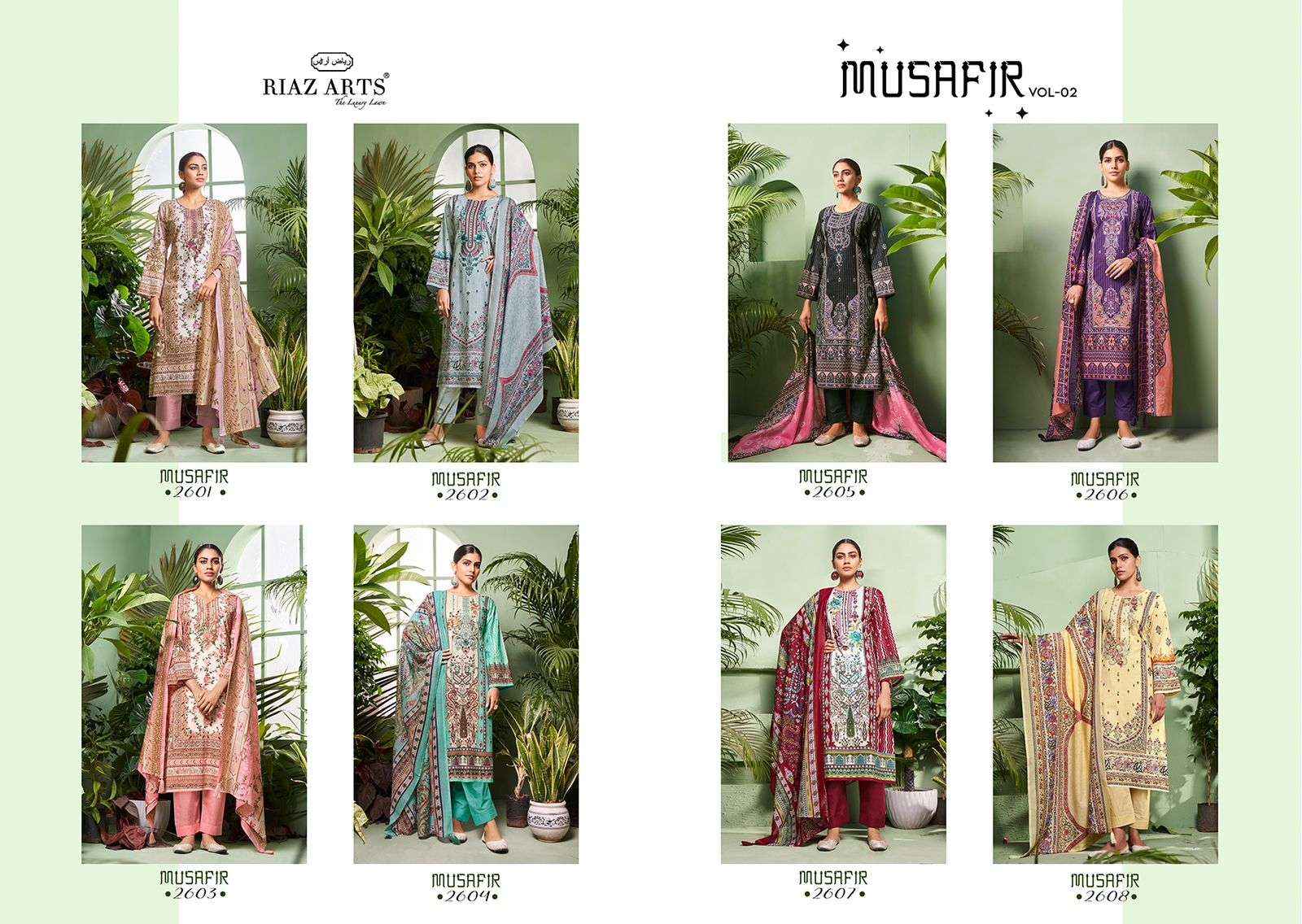 Riaz Rts Riaz Arts Musafir Vol 2 Lawn Cotton Dress Material Online Ladies Suits ...