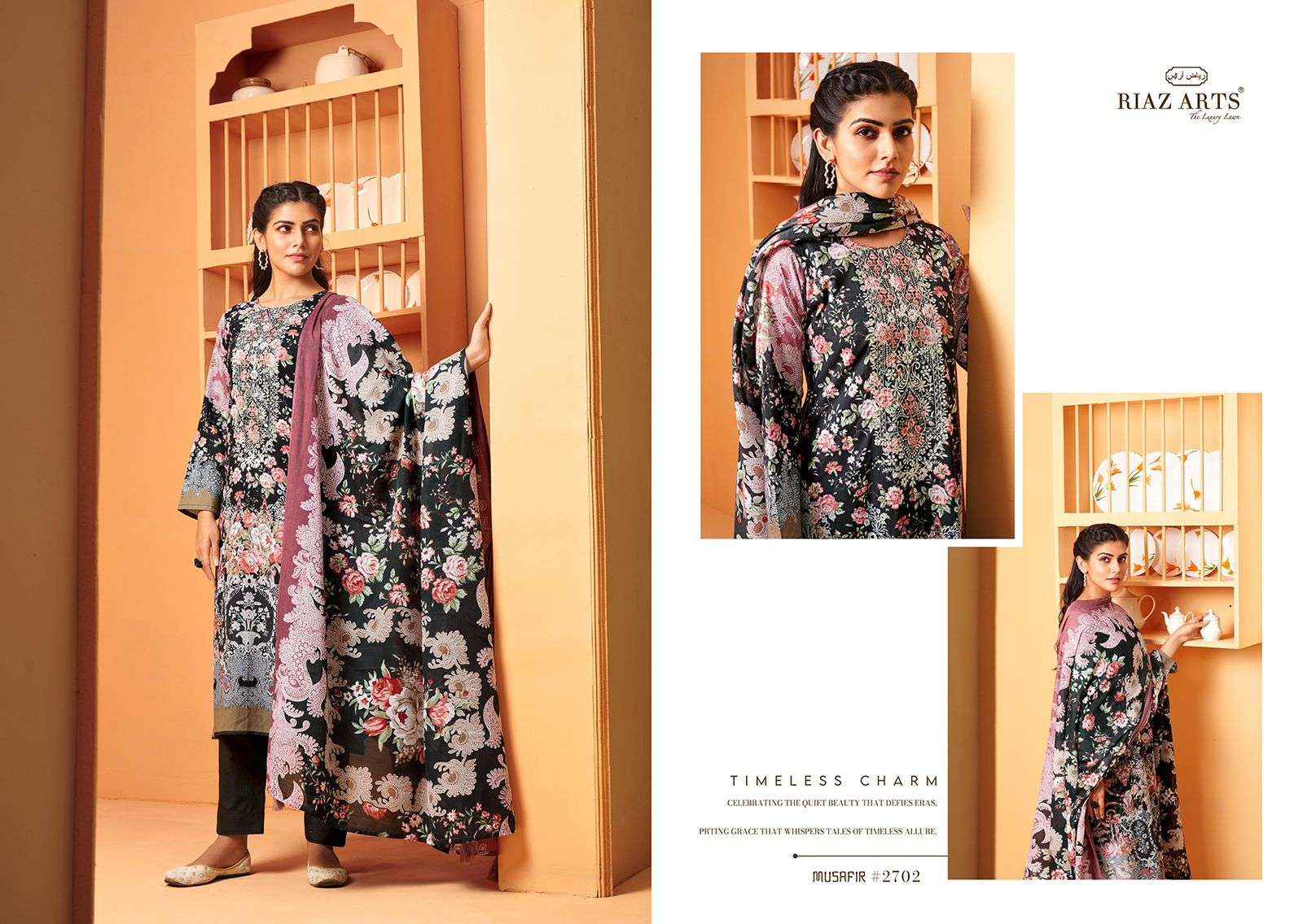 Riaz Arts Musafir Vol 3 Lawn Cotton Dress Material 6 pcs Catalogue