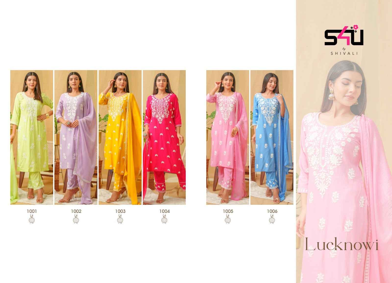 S4U Lucknowi Rayon Kurti Combo 6 pcs Catalogue