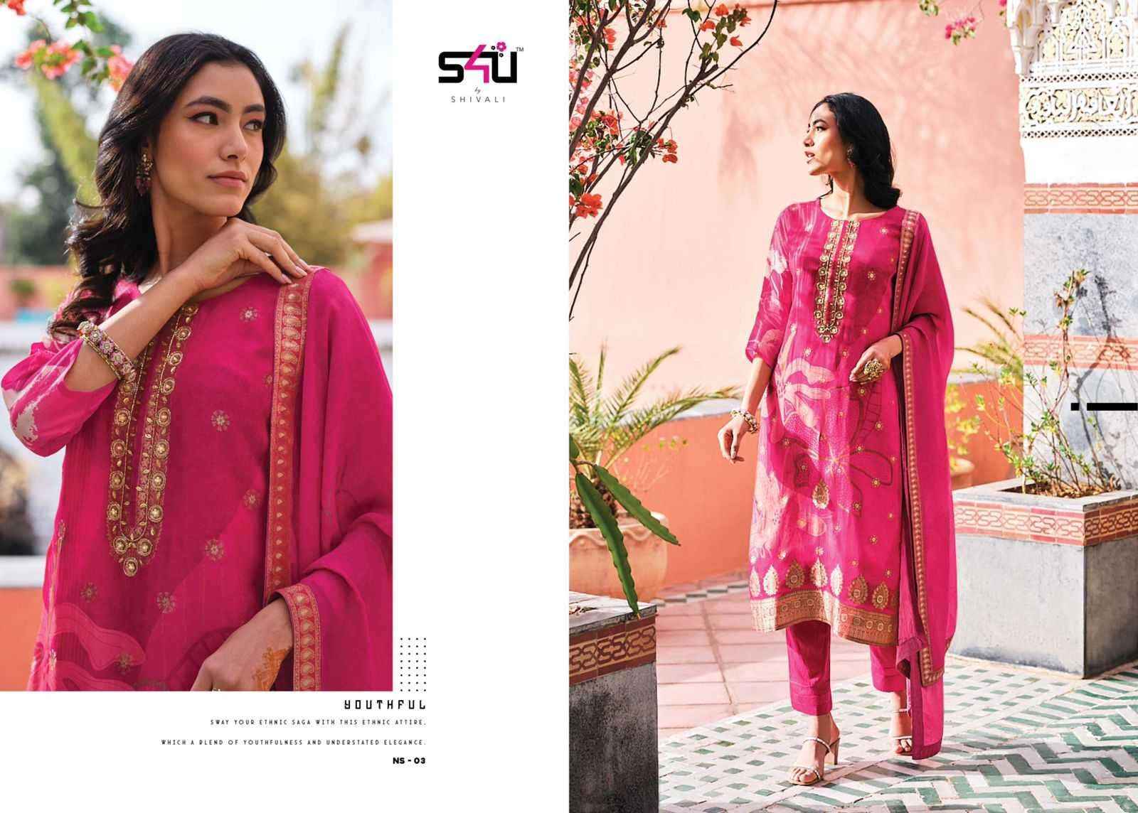 S4U Nusrat Organza Kurti Combo 4 pcs Catalogue