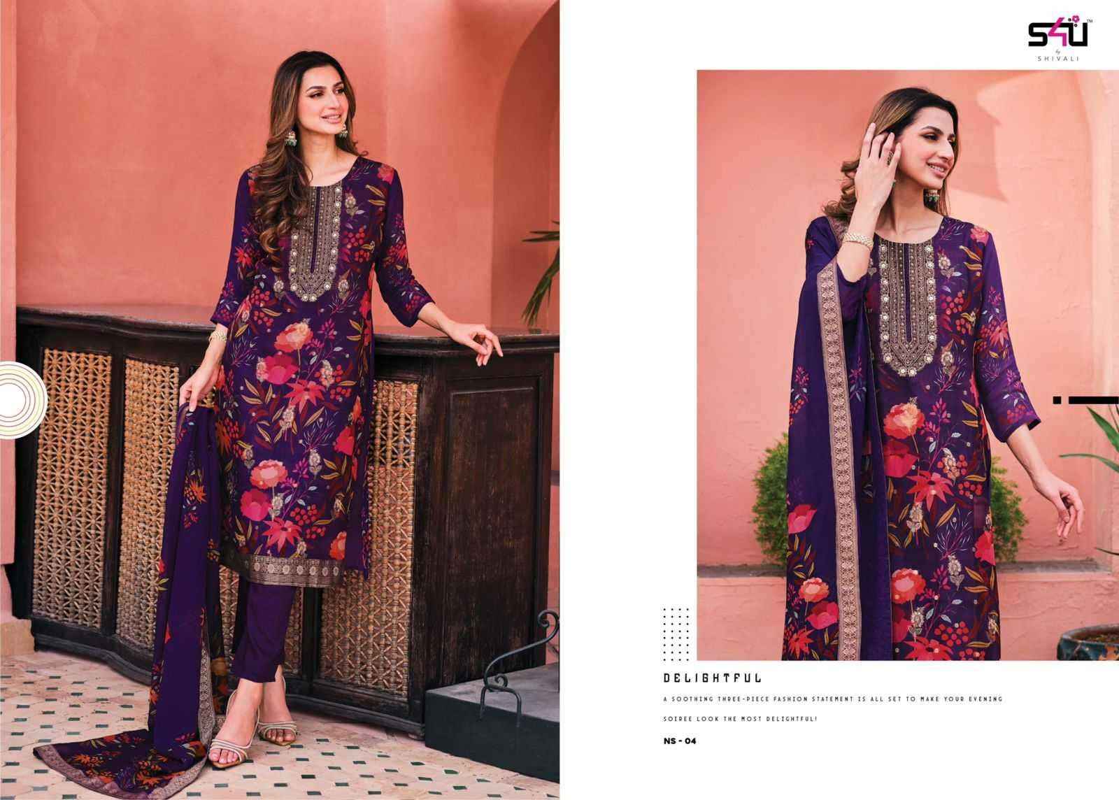 S4U Nusrat Organza Kurti Combo 4 pcs Catalogue