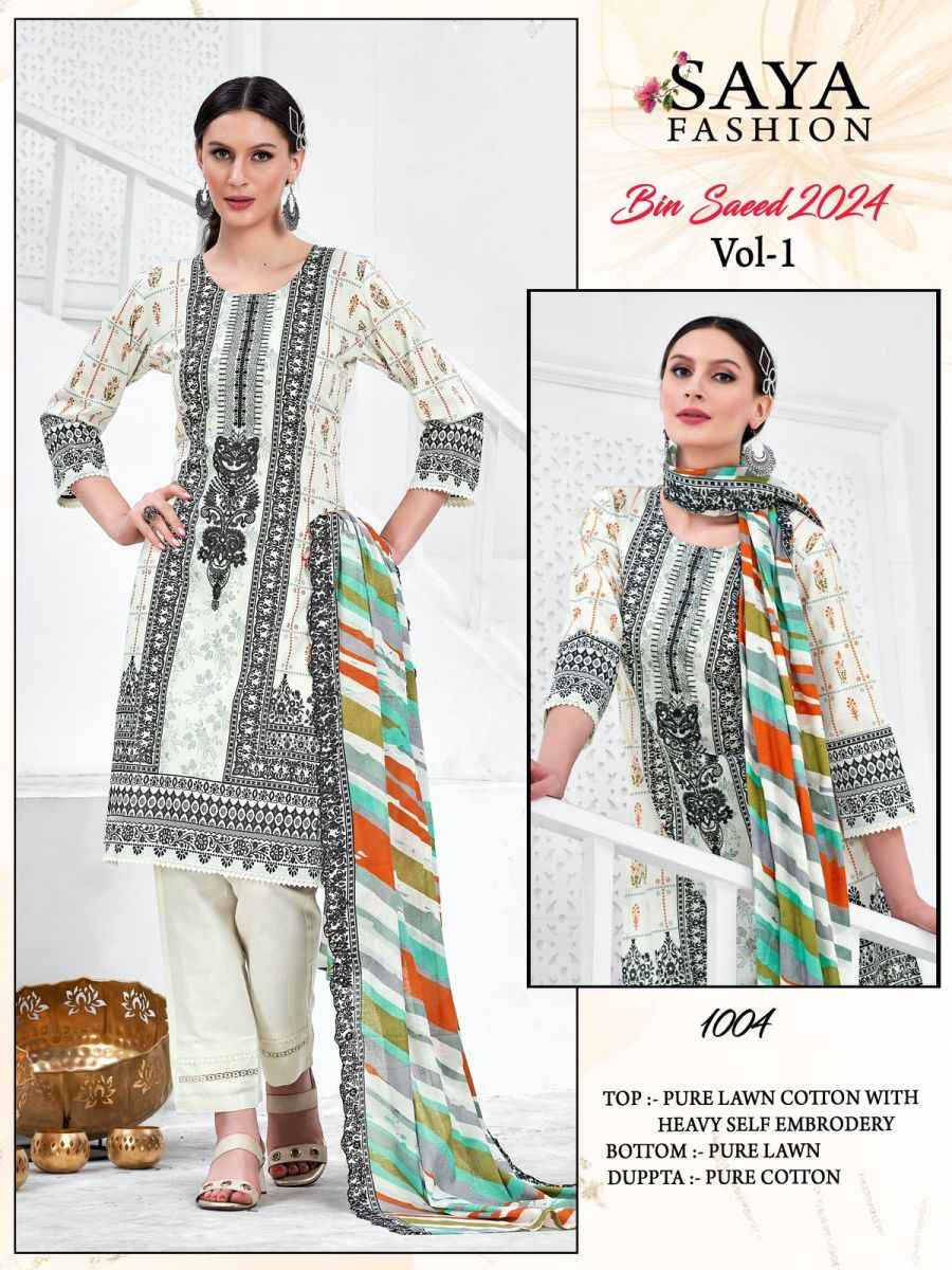 Saya Fashion Bin Saeed Vol 1 Cotton Dress Material 5 pcs Catalogue