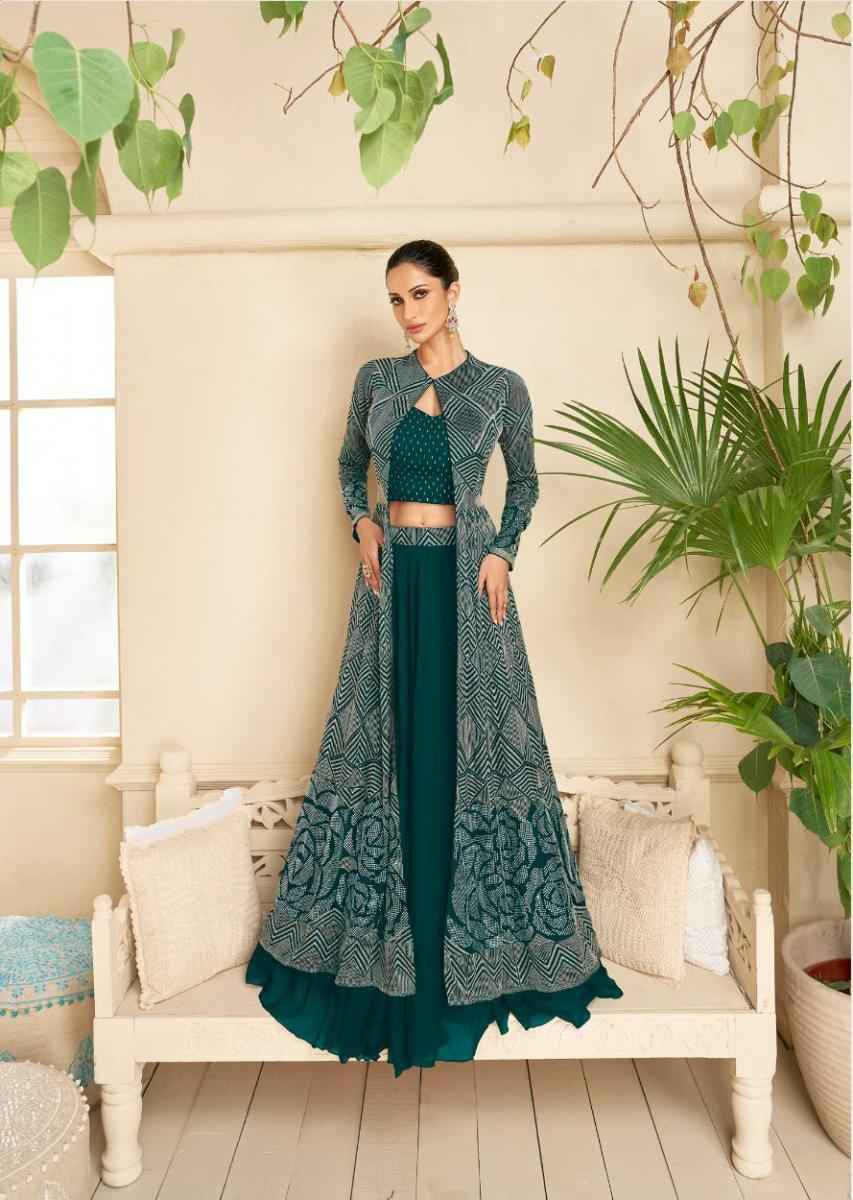 Sayuri Designer Vasansi Gold Readymade Georgette Dress Best Readymade Dress Wholesaler