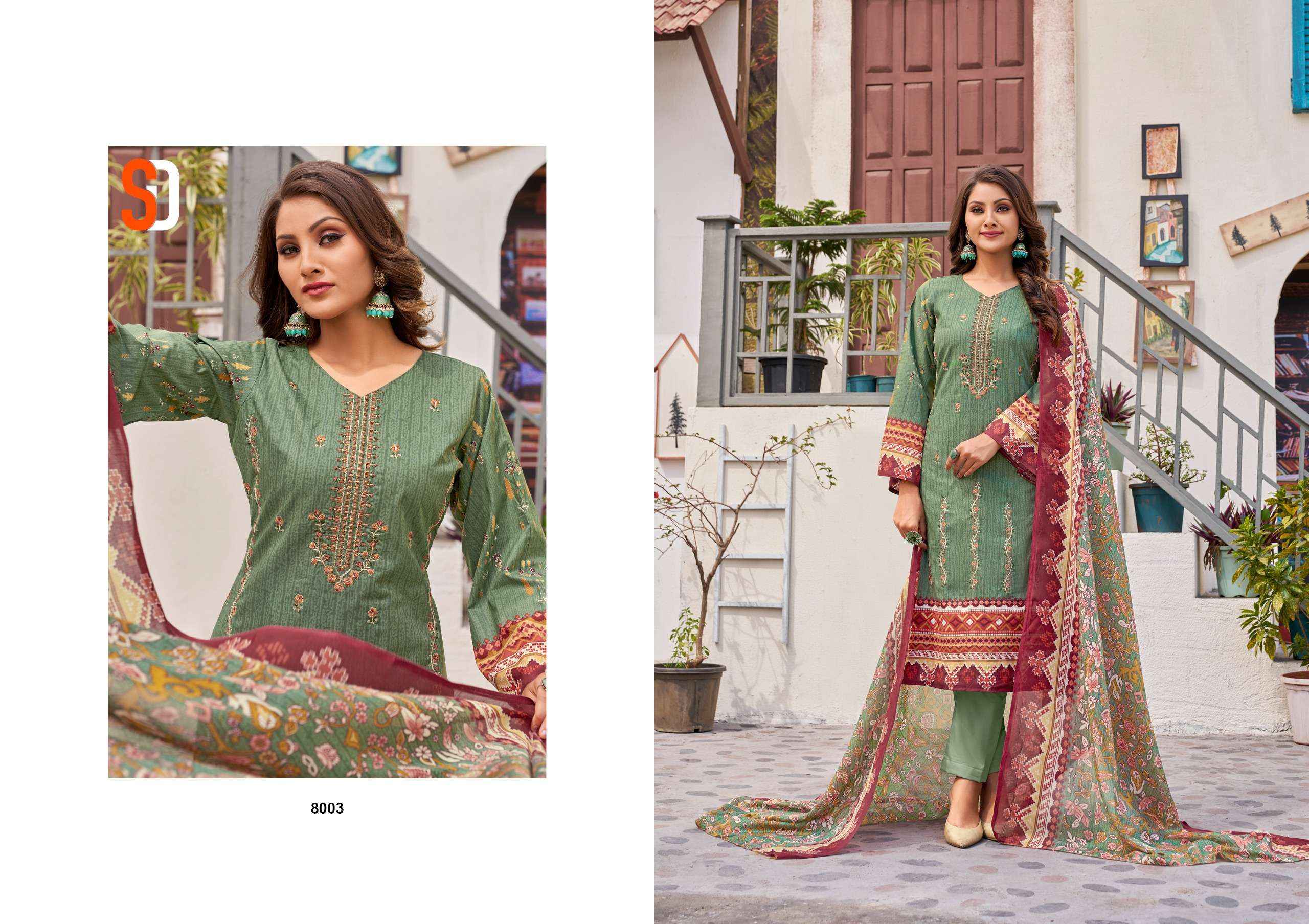 Shraddha Designer Bin Saeed Lawn Collection Vol 8 Cotton Dress Material 6 pc Cataloge