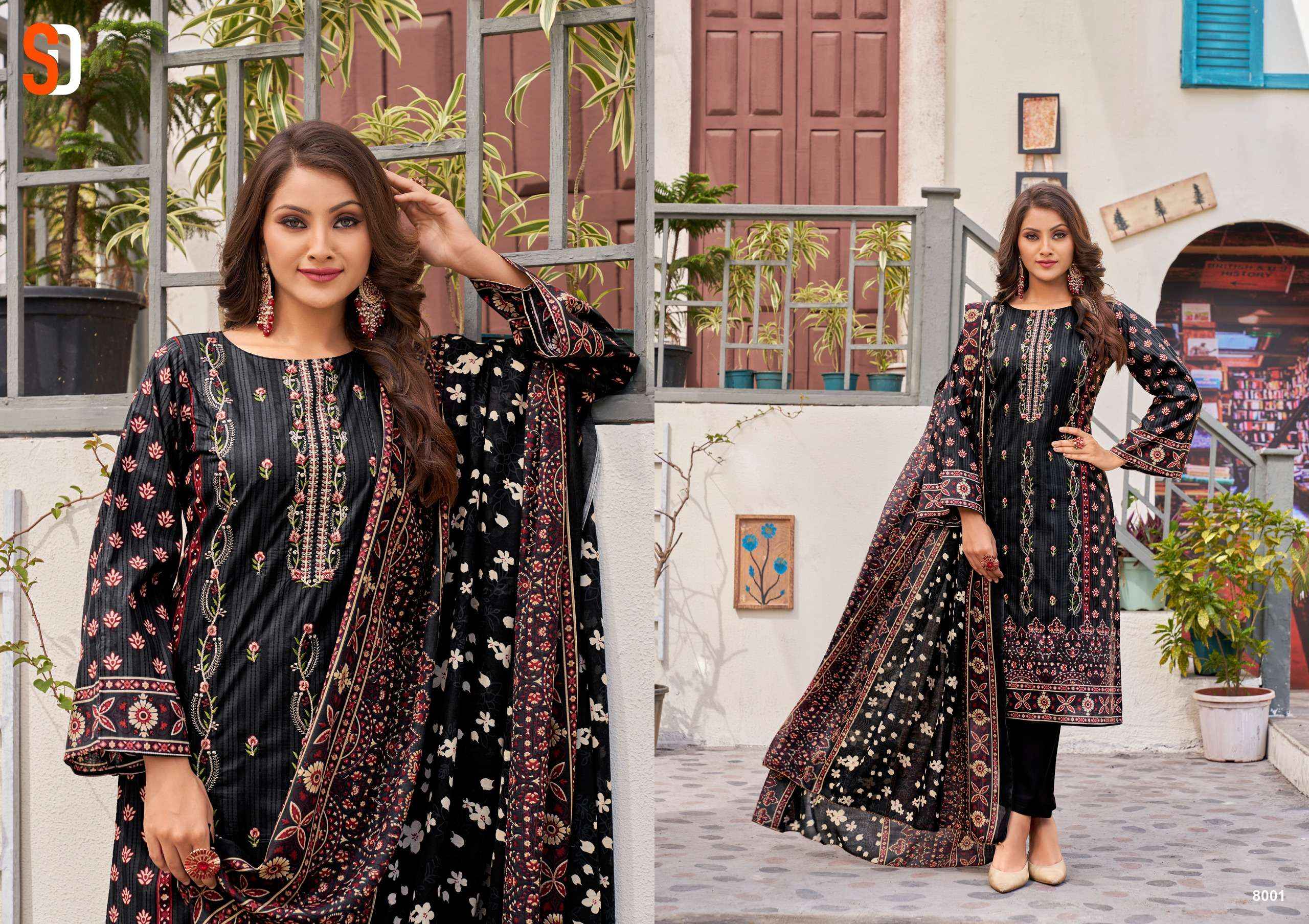 Shraddha Designer Bin Saeed Lawn Collection Vol 8 Cotton Dress Material 6 pc Cataloge